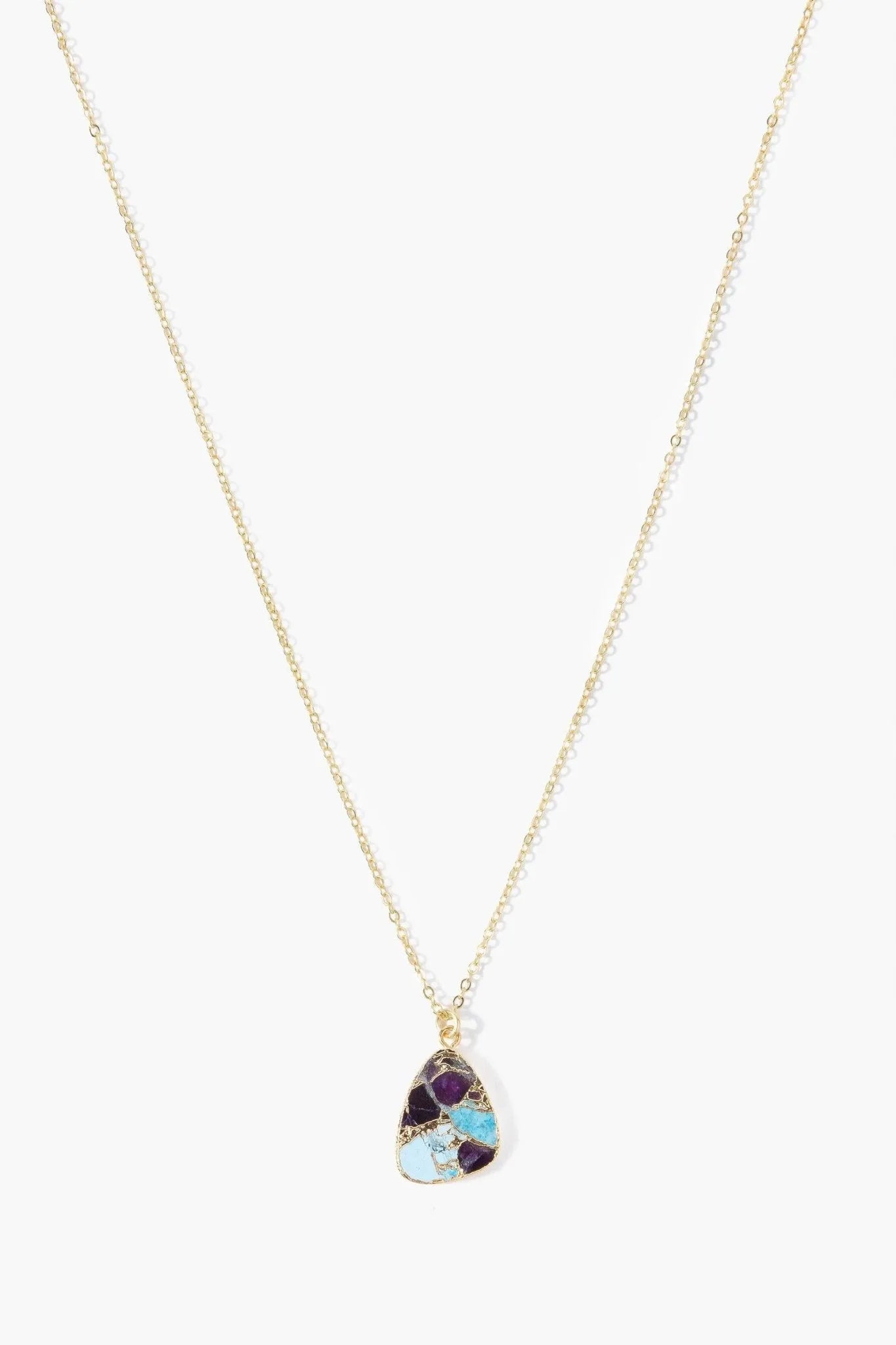 Mojave Triangle Stone Pendant Necklace for Women - Natural Gemstone Jewelry - Boho Chic Accessories for Everyday Wear & Special Occasions