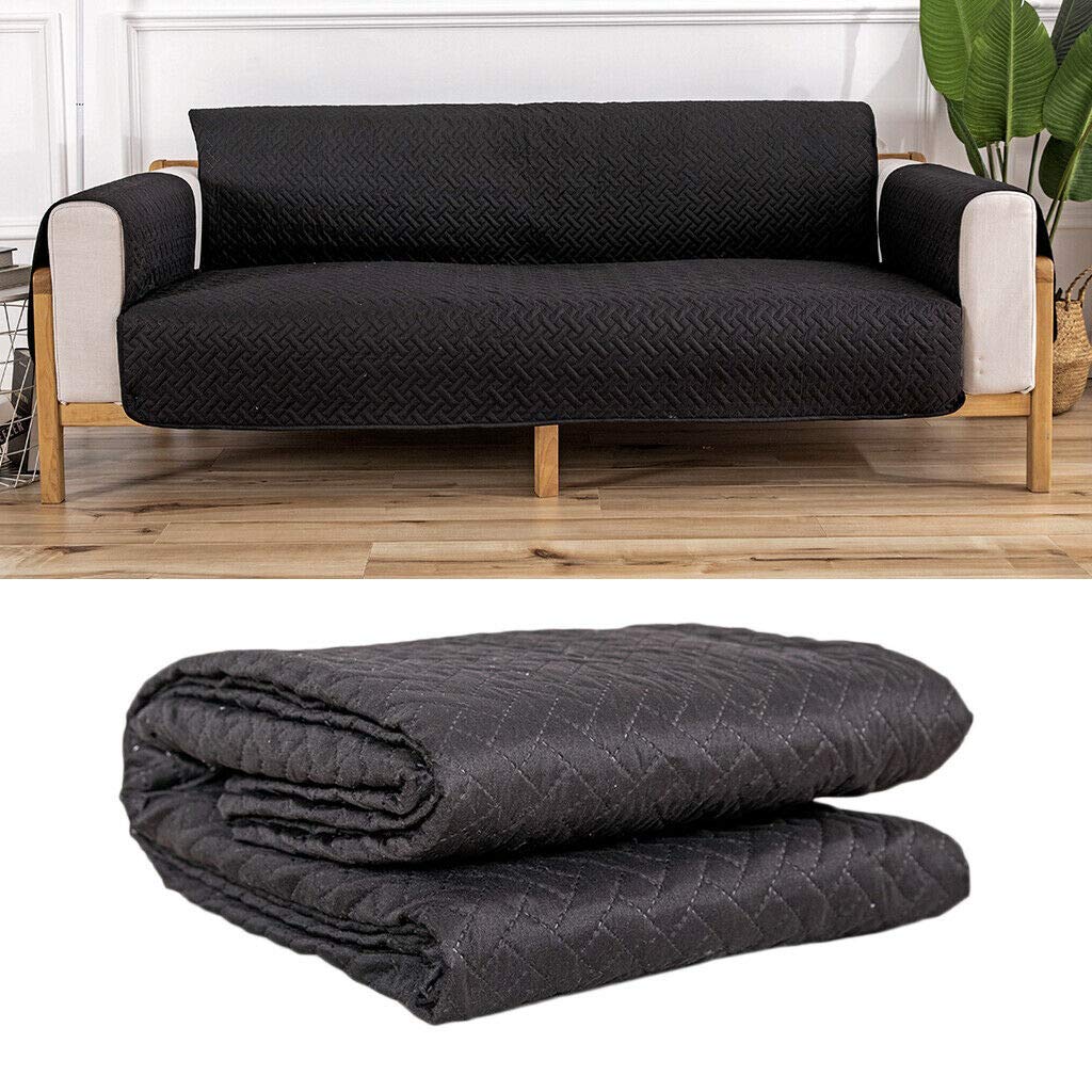 Soft Brushed Recliner Sofa Slipcover - Stretchable Furniture Protector for Kids & Pets (190x196cm, Black) - Perfect for Living Room, Family Room & Pet-Friendly Homes