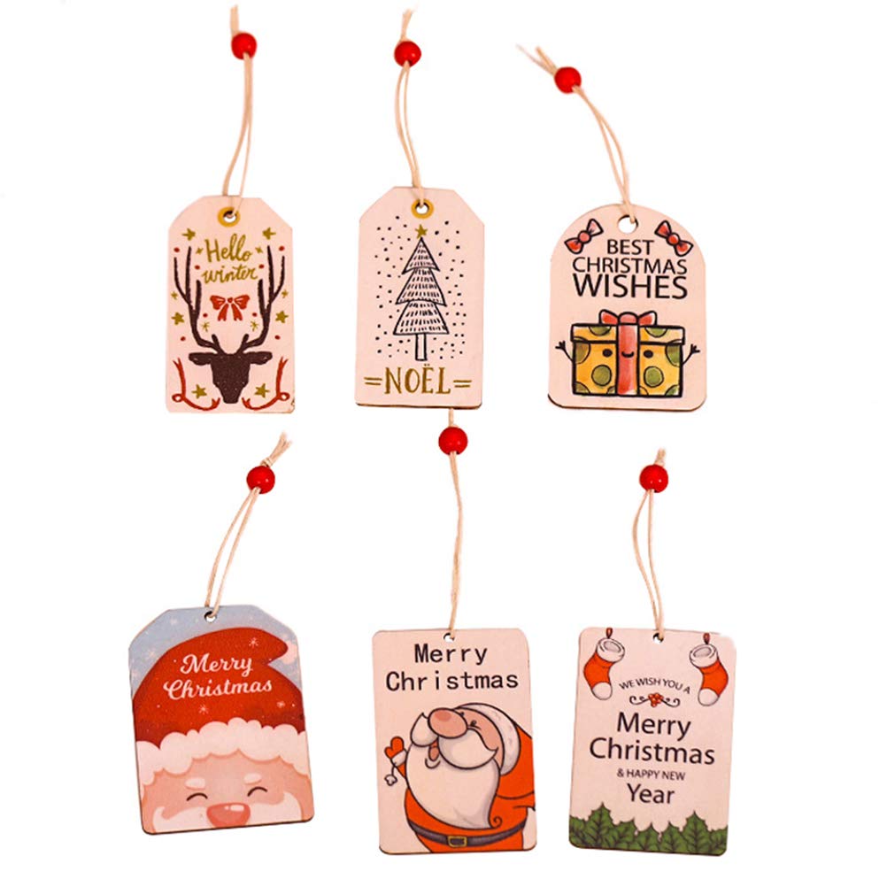 12Pcs Christmas Wooden Hanging Ornaments - Handcrafted Wood Tree Pendants for Holiday Party Decorations, Xmas Gift & Home Decor (Perfect for Christmas Trees, Wreaths, Mantels and Festive Gatherings)