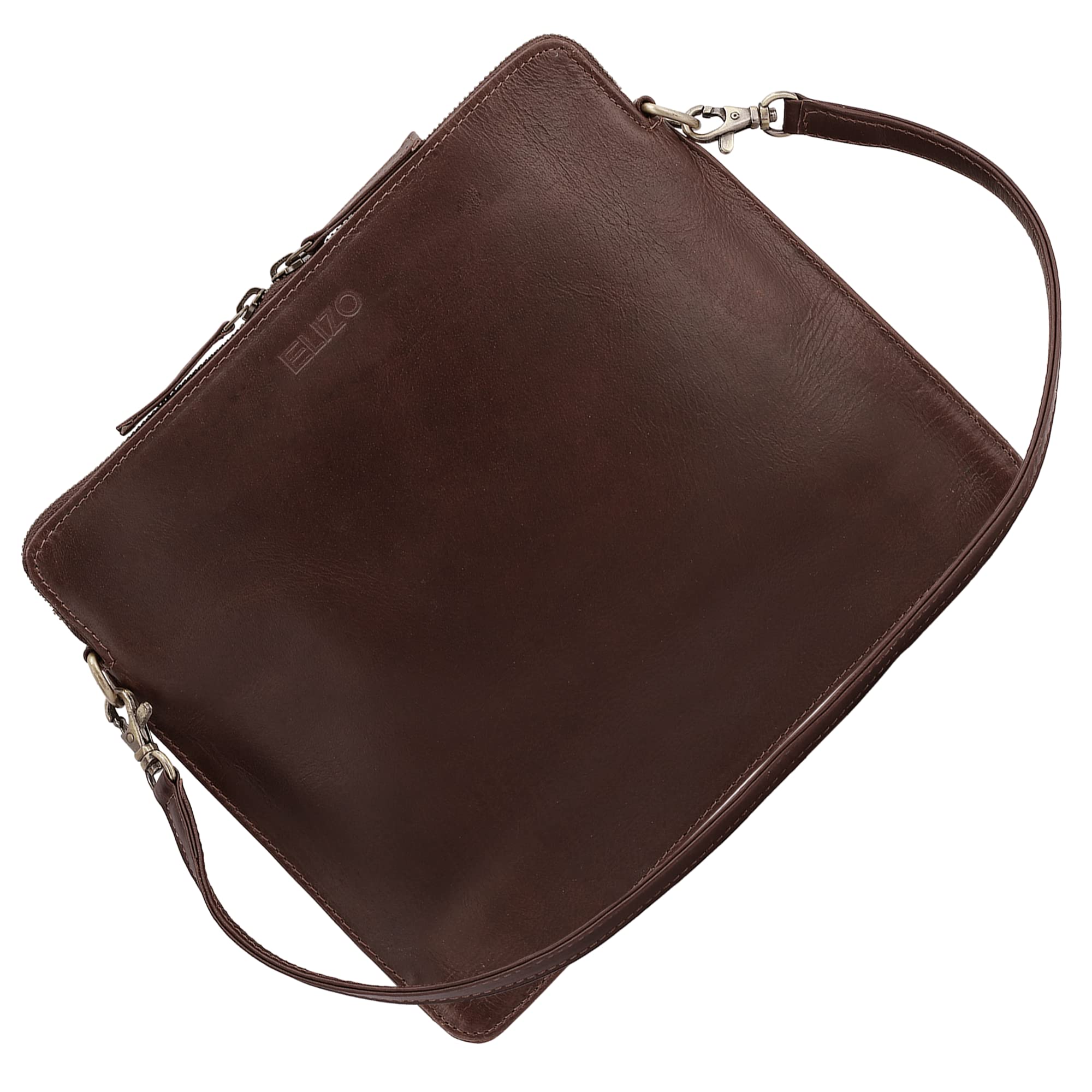 Premium Genuine Leather iPad Pro 12.9 Case & Sleeve - Compatible with iPad 8th Gen, Surface Pro 7, Galaxy Tab S7+ - 13 Inch Luxury Laptop Bag in Jacobean Brown by ELIZO - Perfect for Work, Travel & Everyday Protection