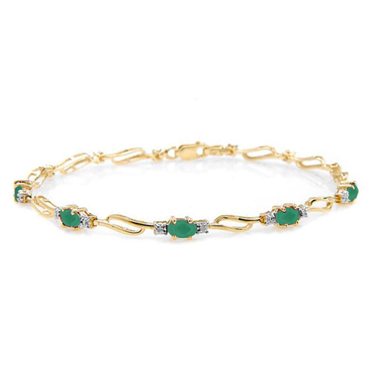 14K Solid Gold Tennis Bracelet with Natural Emeralds & Diamonds | Elegant Jewelry for Women | Perfect for Weddings, Parties & Special Occasions