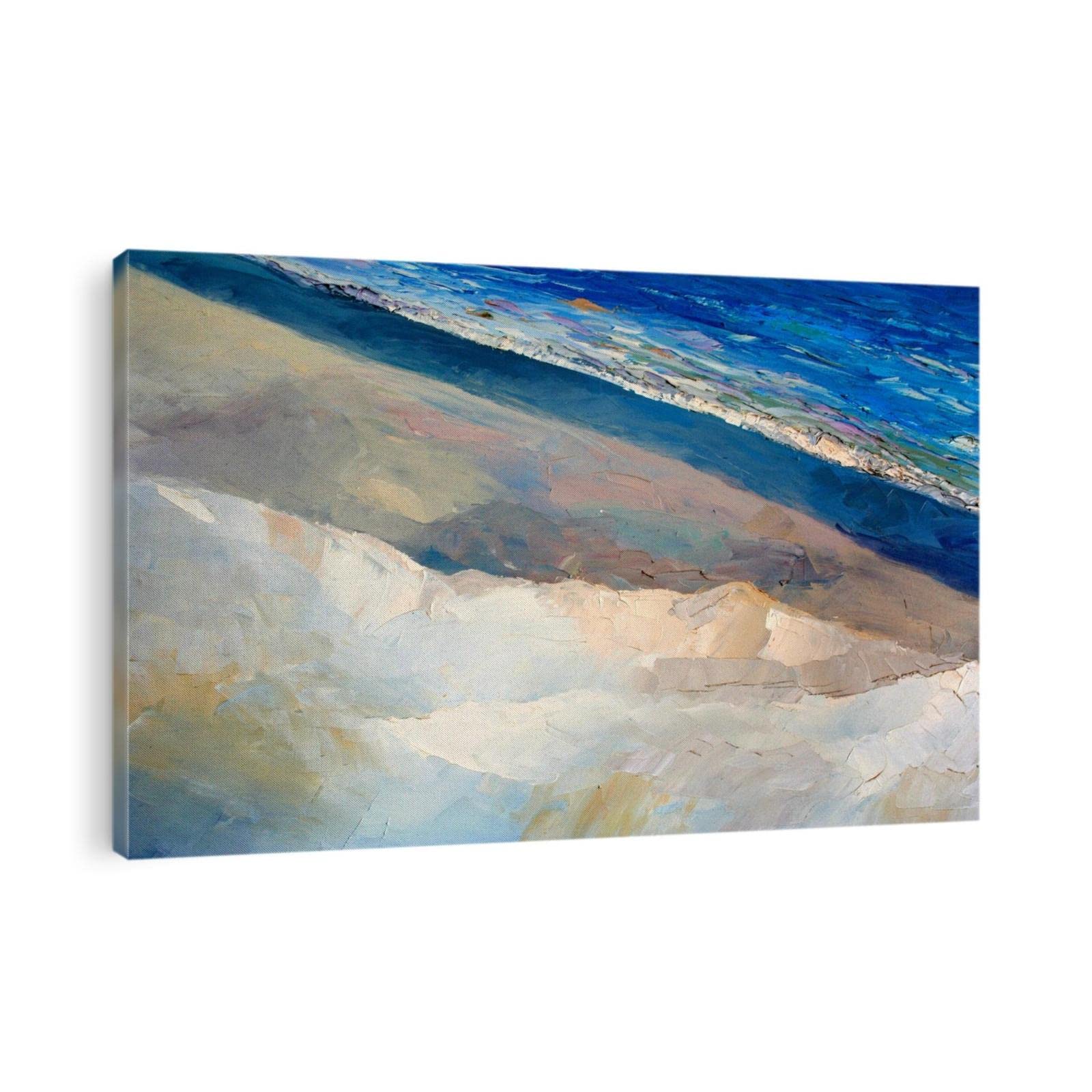 TIMUBA Abstract Beach Ocean Wall Art Canvas - Modern Sea Painting for Living Room, Bedroom, Kitchen & Hallway Decor - 32x48 Inch Large Wall Decor - Perfect for Coastal, Boho & Contemporary Home Styling