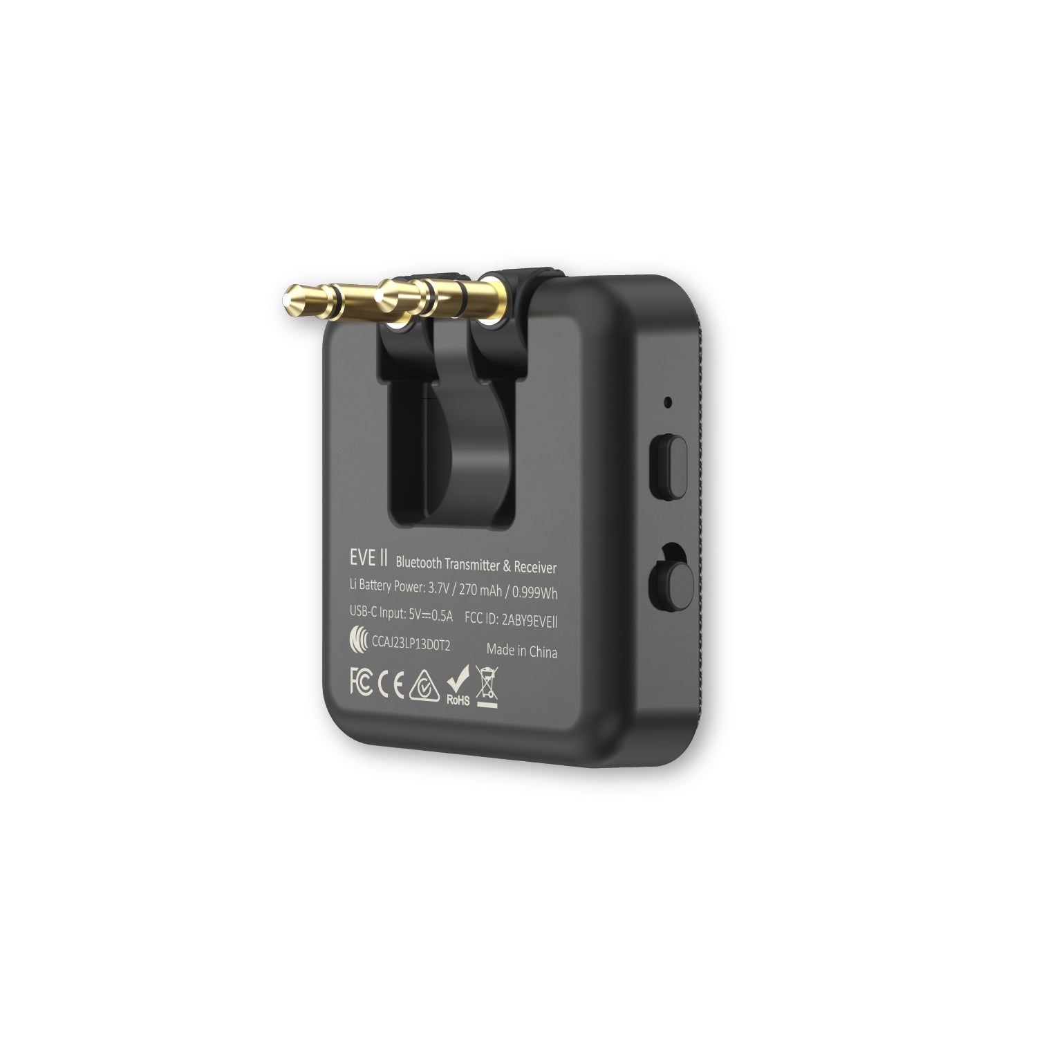 ADAM elements EVE II Bluetooth Audio Transmitter for Airplane - Wireless In-Flight Entertainment Adapter for Headphones & Speakers | Perfect for Travel, Business Trips & Long Flights