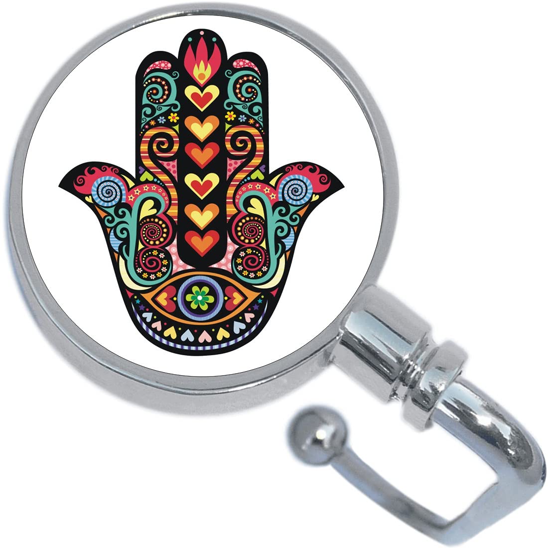 NewCharms Colorful Hamsa Handbag Hook - Stylish Purse Hanger for Women's Purses, Bags & Accessories | Perfect for Restaurants, Shopping & Travel