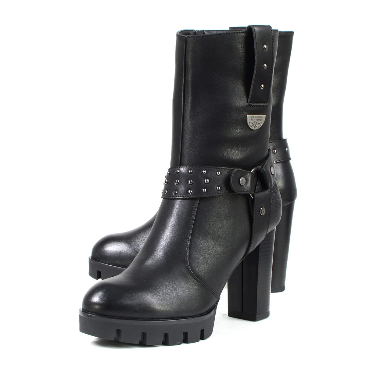 Premium Women's Leather Motorcycle Boots - Milwaukee Classic Casual Biker Boots Collection MBL-8 | Stylish & Comfortable for Riding, Outdoor Adventures & Everyday Wear
