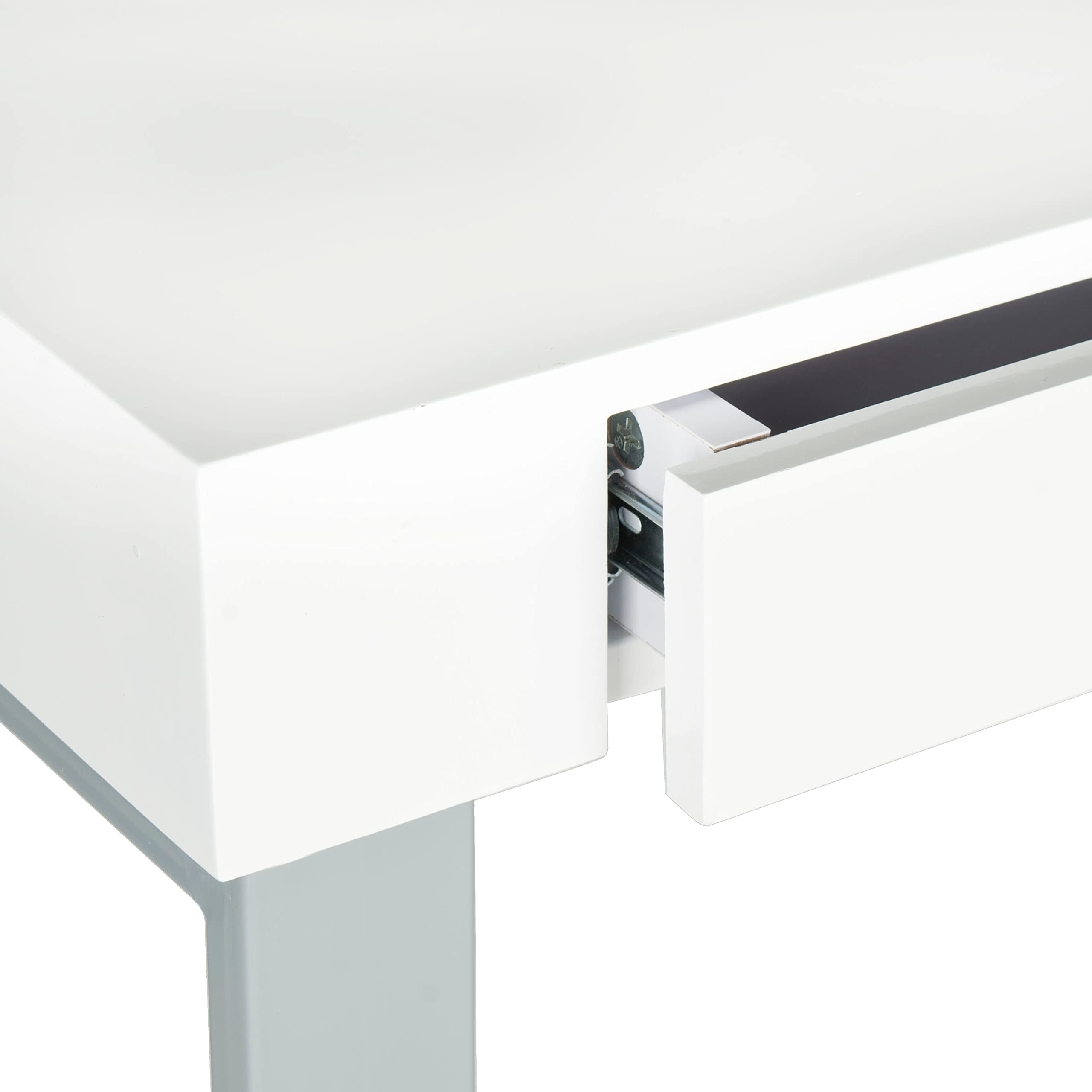 SAFAVIEH Barton White and Grey Modern Home Office Desk - Stylish Writing Desk for Small Spaces, Study Room, or Work from Home Setup