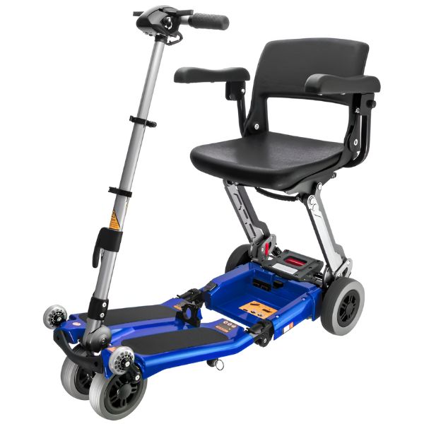 FreeRider USA Luggie Elite 4-Wheel Bariatric Foldable Travel Scooter - Heavy Duty Mobility Scooter for Adults & Seniors - Perfect for Airports, Shopping Malls & Outdoor Adventures