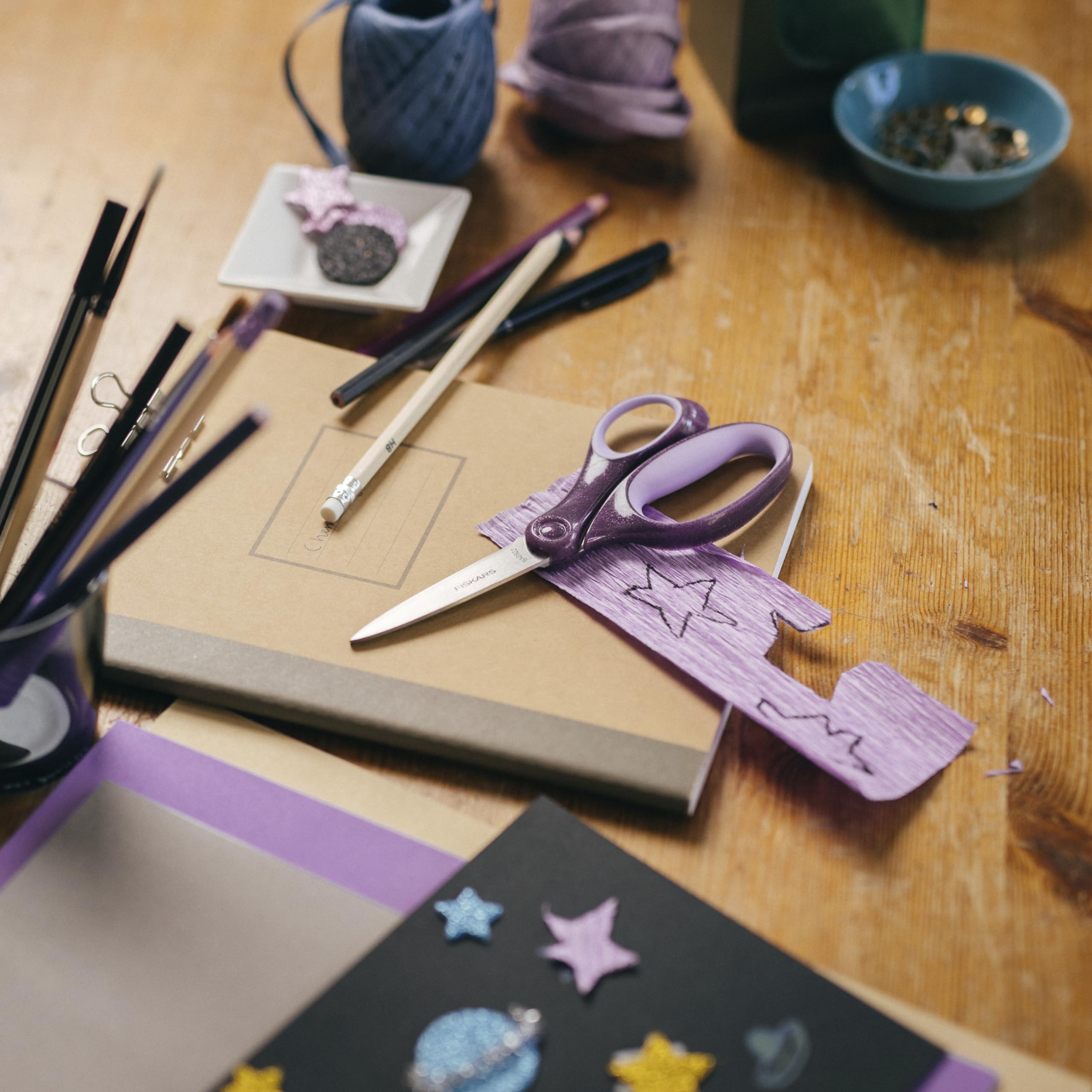 Fiskars Softgrip Scissors 3-Pack - Ergonomic Kids Scissors for Ages 8-15 - Perfect for School Projects, Arts & Crafts, Homework, and Classroom Supplies - Back to School Essentials