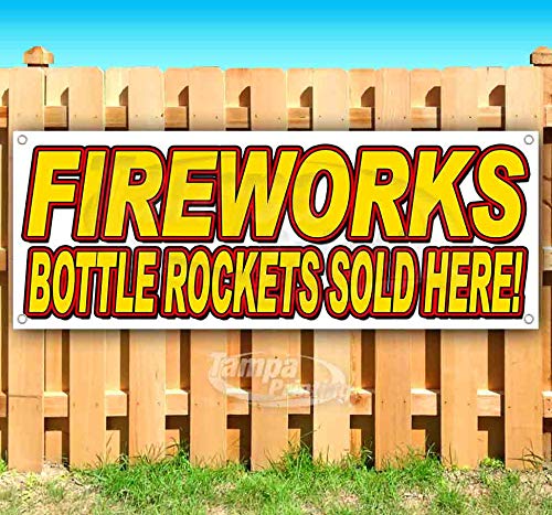 Premium 13 oz Heavy-Duty Vinyl Fireworks Banner with Metal Grommets | Single-Sided Non-Fabric Sign | Perfect for Firework Stands, Retail Stores & Outdoor Events