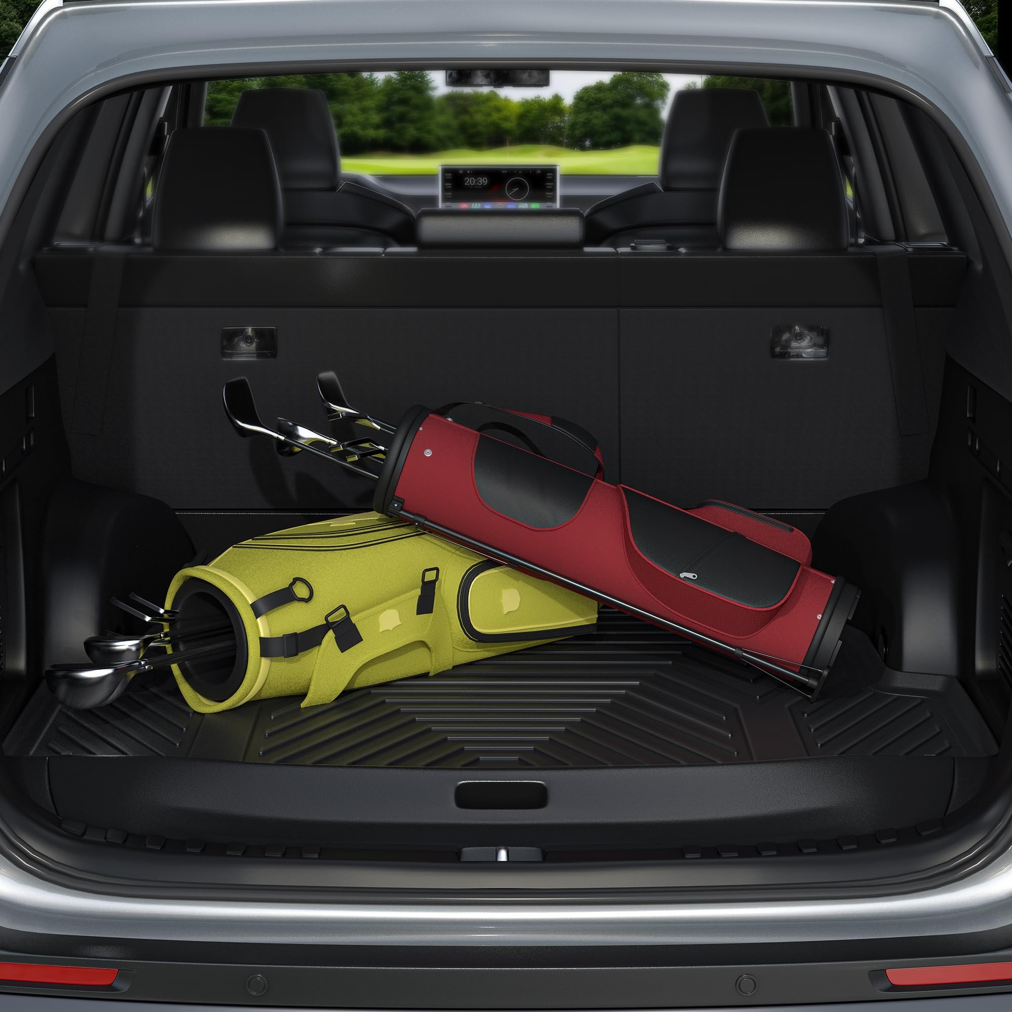 YITAMOTOR All-Weather Custom Floor Mats for 2020-2025 Kia Telluride 7 & 8 Seats - Premium Car Floor Liners & Cargo Liner Set (Black, Without Center Console) | Perfect for Road Trips, Family Travel & Daily Commute