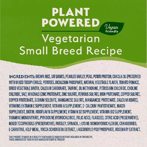 Natural Balance Plant Powered Vegetarian Small Breed Dry Dog Food - Premium Vegan Kibble for Small Dogs - Perfect for Sensitive Stomachs & Allergies - Ideal for Home, Travel & Outdoor Adventures