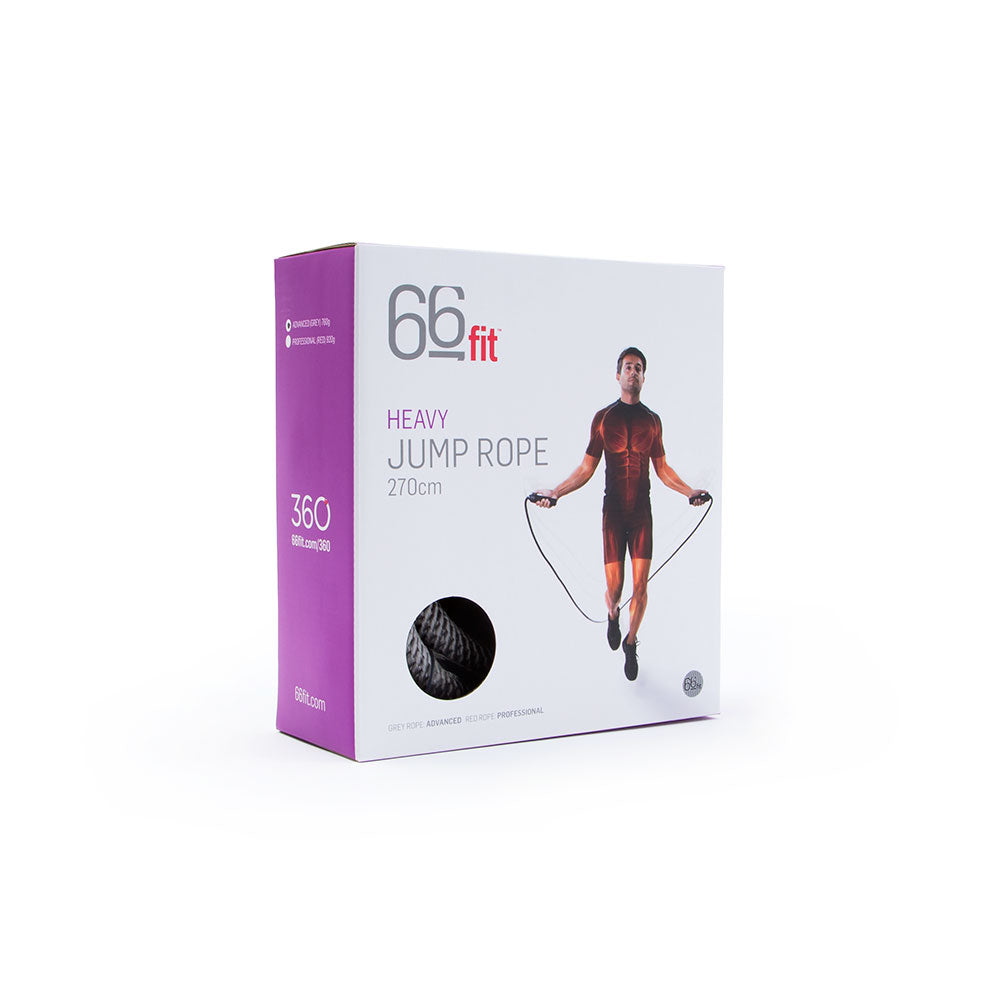 66Fit Heavy Jump Rope for Weight Loss & CrossFit Training - Adjustable Speed Rope for Men & Women - Ideal for Home Gym, Boxing, MMA & Cardio Workouts