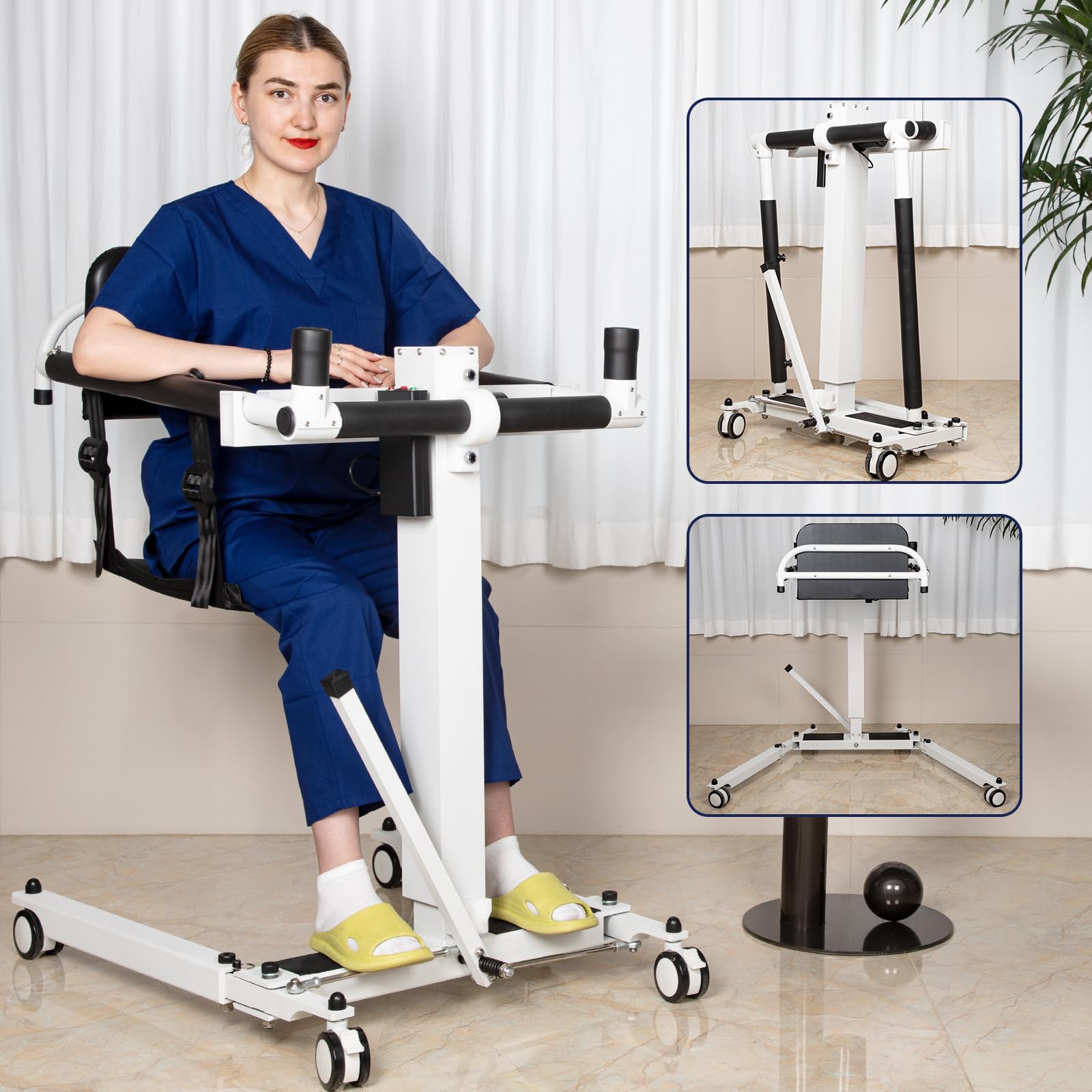 Electric Foldable Patient Lift Wheelchair - Portable Home & Car Transfer Chair with Commode Toilet for Seniors | Safe Mobility Aid for Bathroom, Bedroom & Travel Use