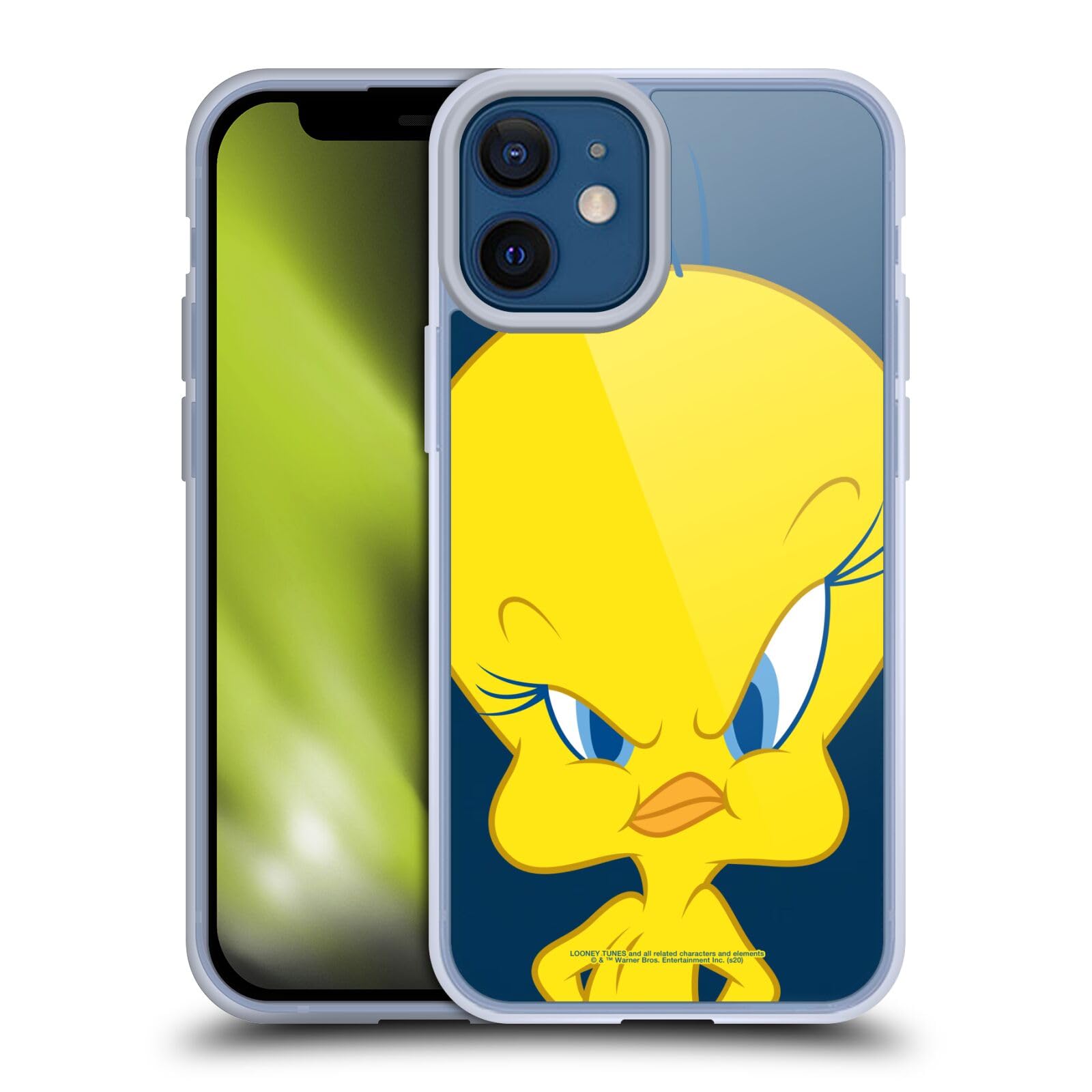 Officially Licensed Looney Tunes Tweety Character Soft Gel Phone Case for Apple iPhone 12 Mini - Cute Cartoon Design, Shock-Absorbent Protection - Perfect Gift for Fans & Daily Use