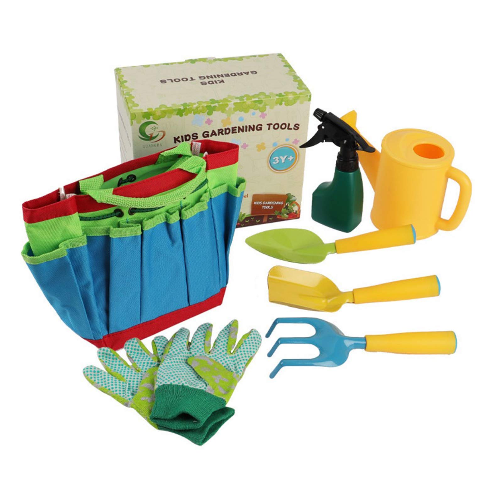 Kids Gardening Tools Set - Metal Shovel, Rake, Watering Can, Gloves & Tote Bag for Children's Outdoor Activities | Perfect for Backyard Planting, School Projects & Nature Exploration (Ages 3-12)