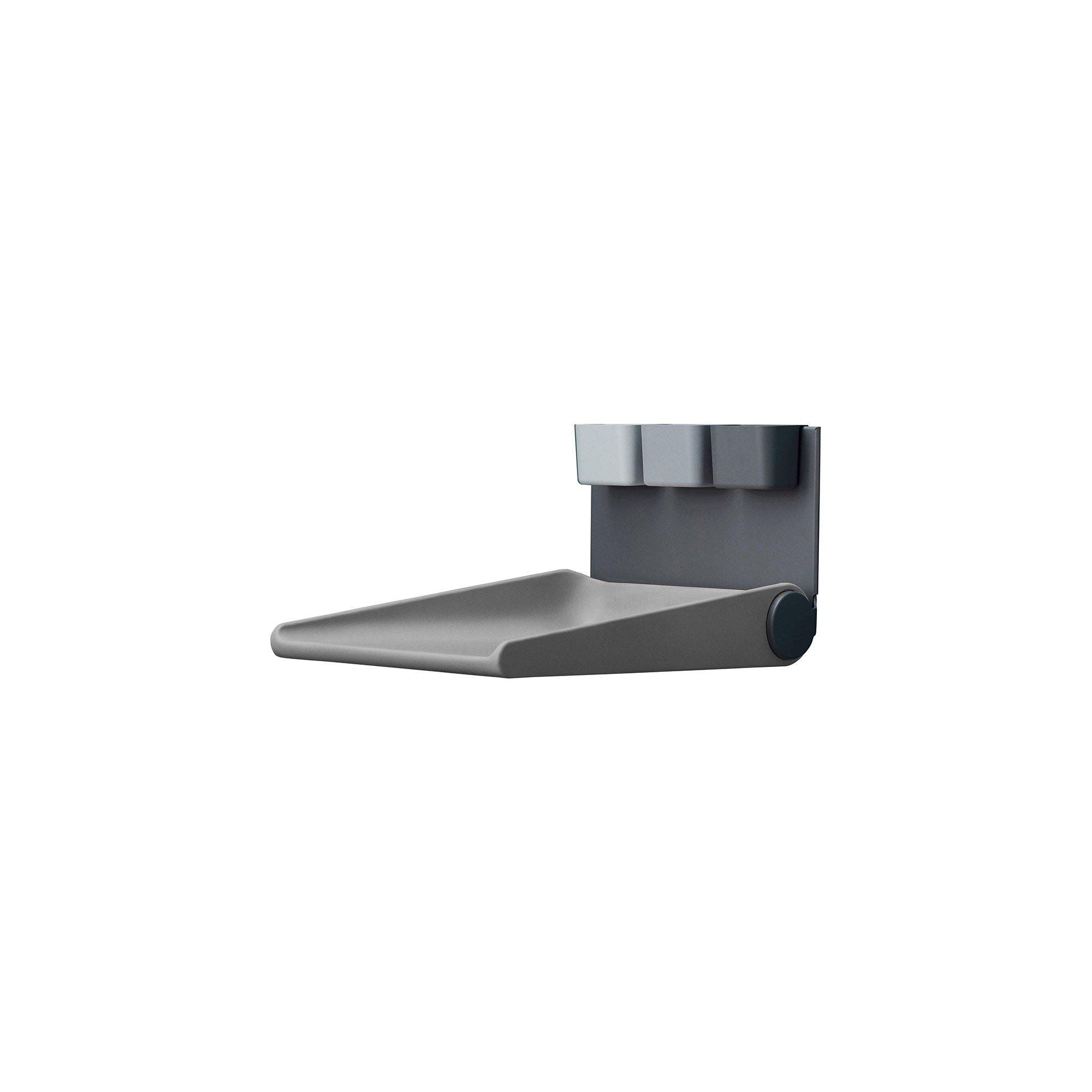 LEANDER Wally Wall Mounted Baby Changing Table - Dusty Grey | Space-Saving Nursery Organizer for Diaper Changing & Storage | Perfect for Small Bedrooms & Modern Nurseries