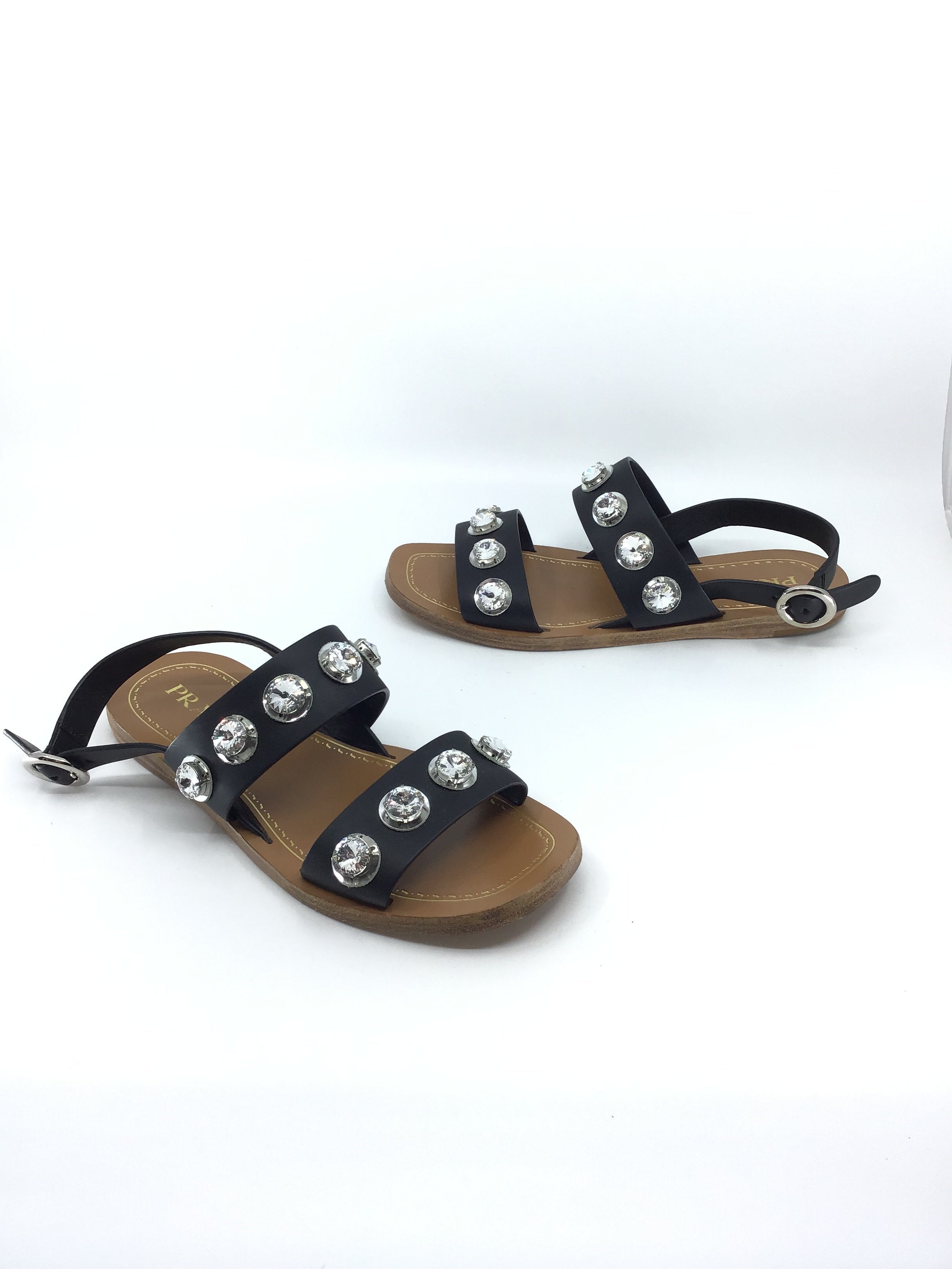 Prada Rhinestone Sandals for Women - Luxury Designer Glitter Heels | Perfect for Weddings, Parties & Evening Events