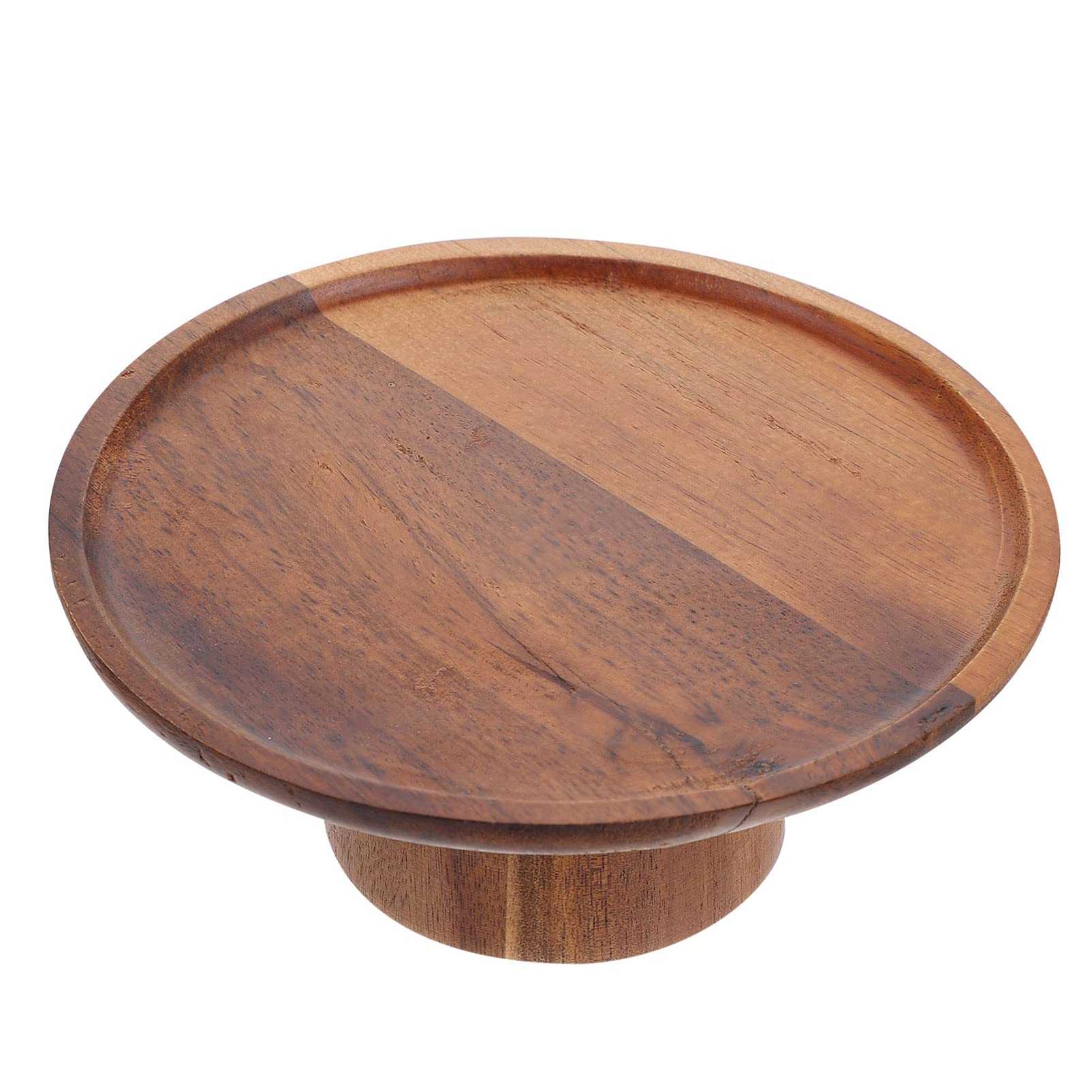 Wooden Cake Stand - Hemoton 10 Inch Round Footed Cake Plate for Birthday, Cupcake, Dessert, Fruit & Tea Party - Elegant Serving Tray for Weddings, Baby Showers & Special Occasions