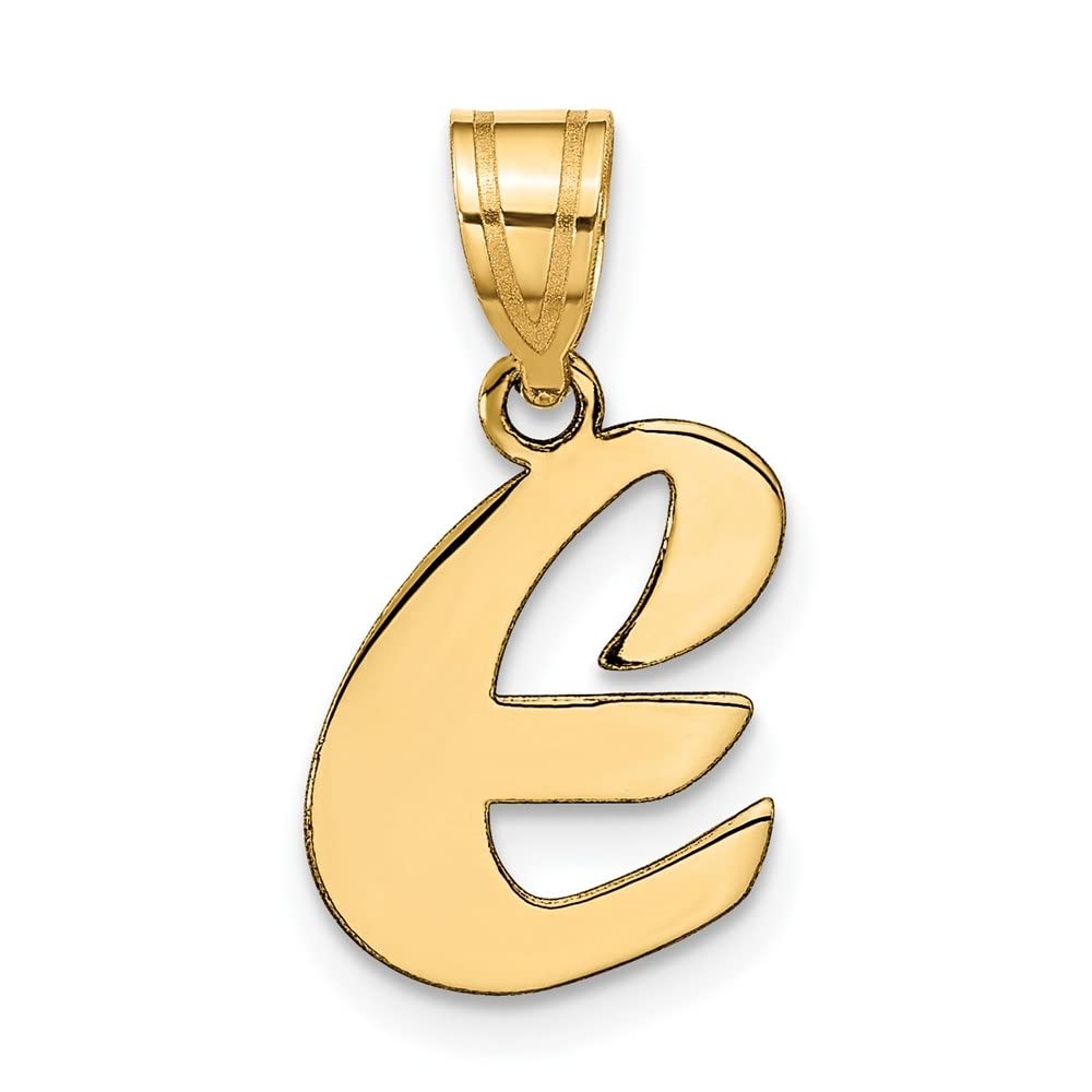 14K Gold Polished Script Letter Initial Pendant Necklace - Personalized Alphabet Jewelry for Women - Perfect Gift for Birthday, Anniversary & Everyday Elegance