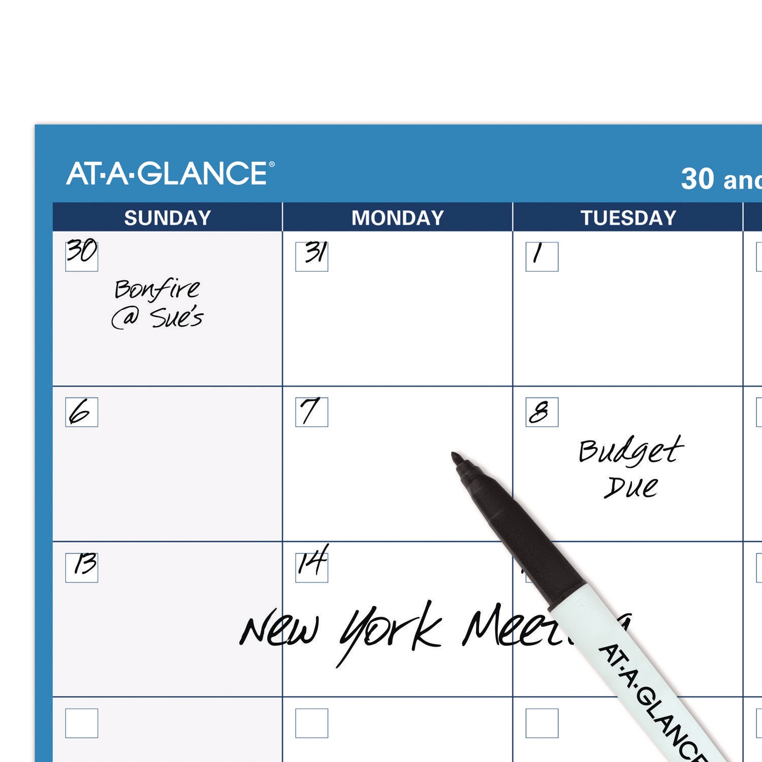AT A GLANCE® 30/60 Day Undated Erasable Wall Calendar Planner - 48
