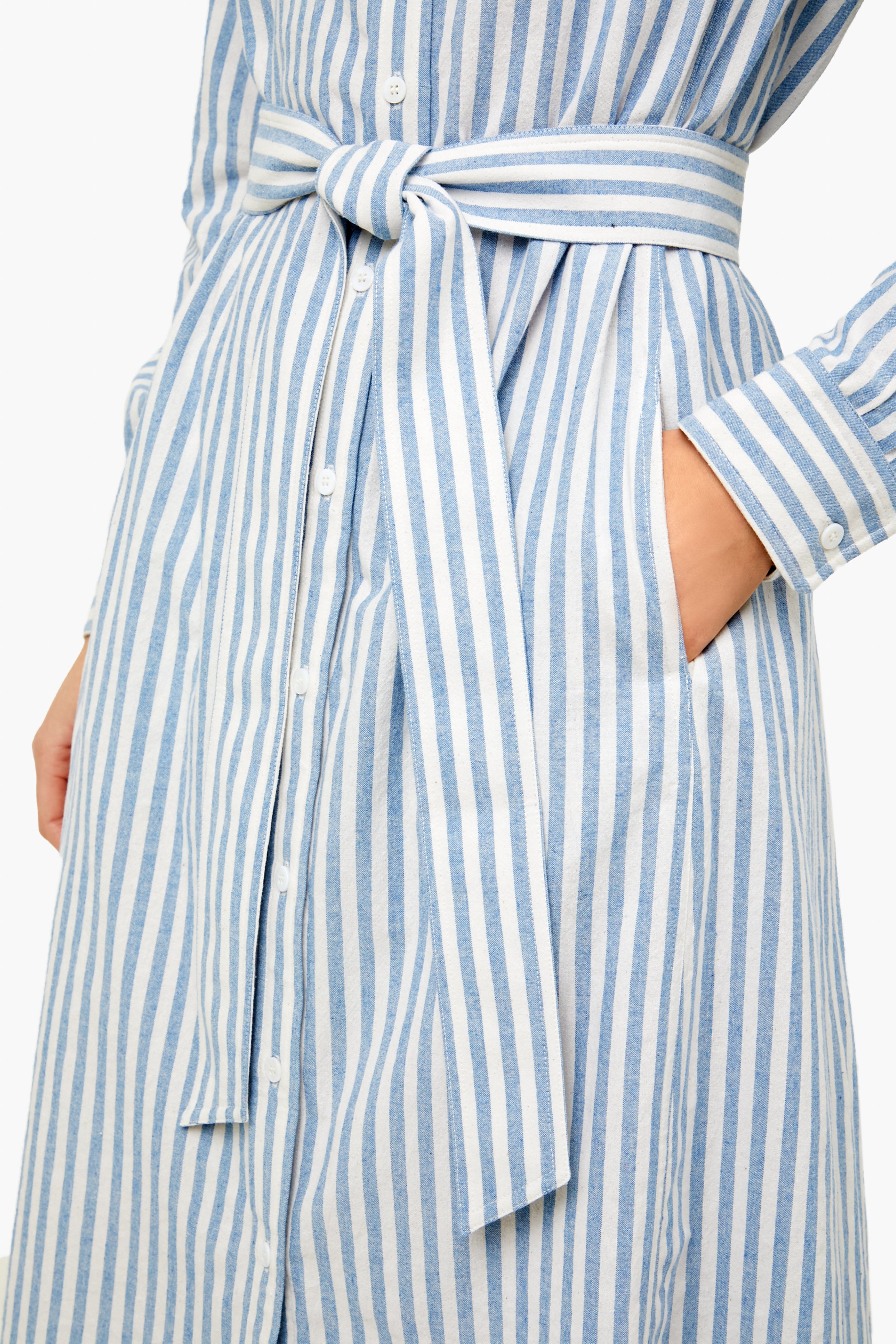 Blue Striped Caldwell Dress for Women - Elegant Summer Casual & Party Wear | Perfect for Beach, Office, and Date Nights