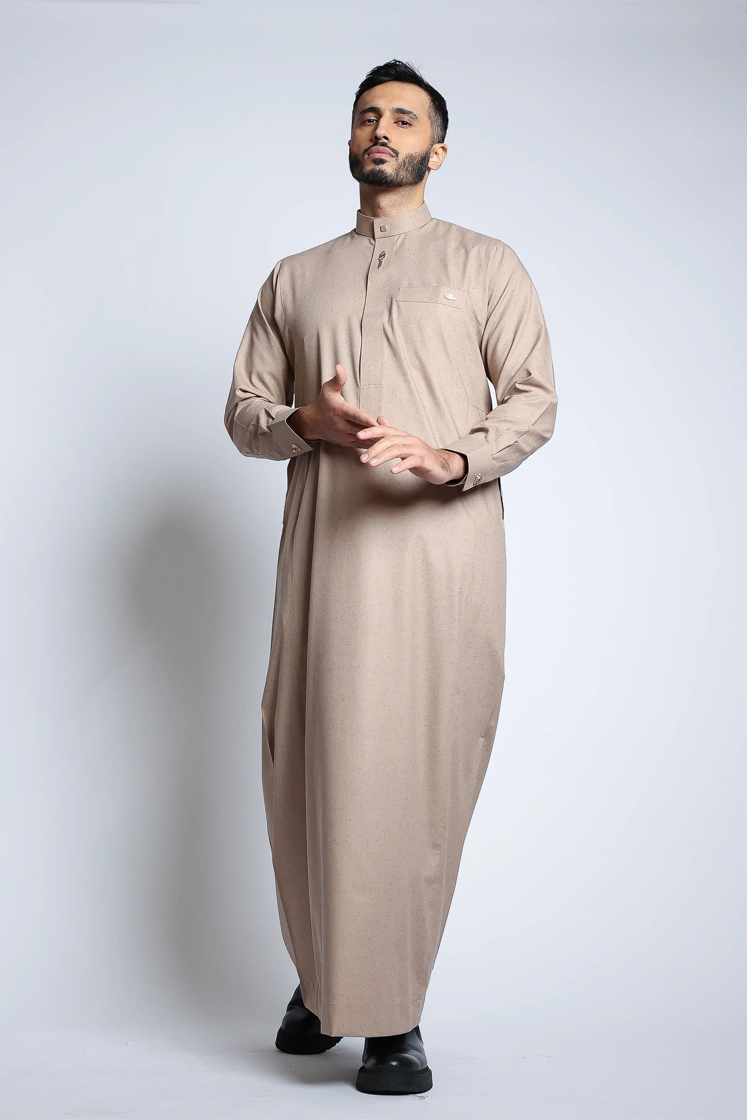 J134 Peach Thobe - Soft & Comfortable Islamic Dress for Women - Perfect for Eid, Prayer & Special Occasions