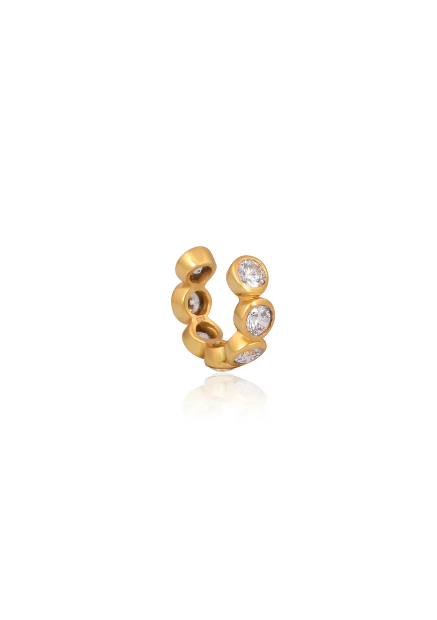 Lola Knight Nadia 18K Gold Crystal Ear Cuff - Elegant Non-Piercing Ear Jewelry for Women, Perfect for Parties, Weddings & Special Occasions