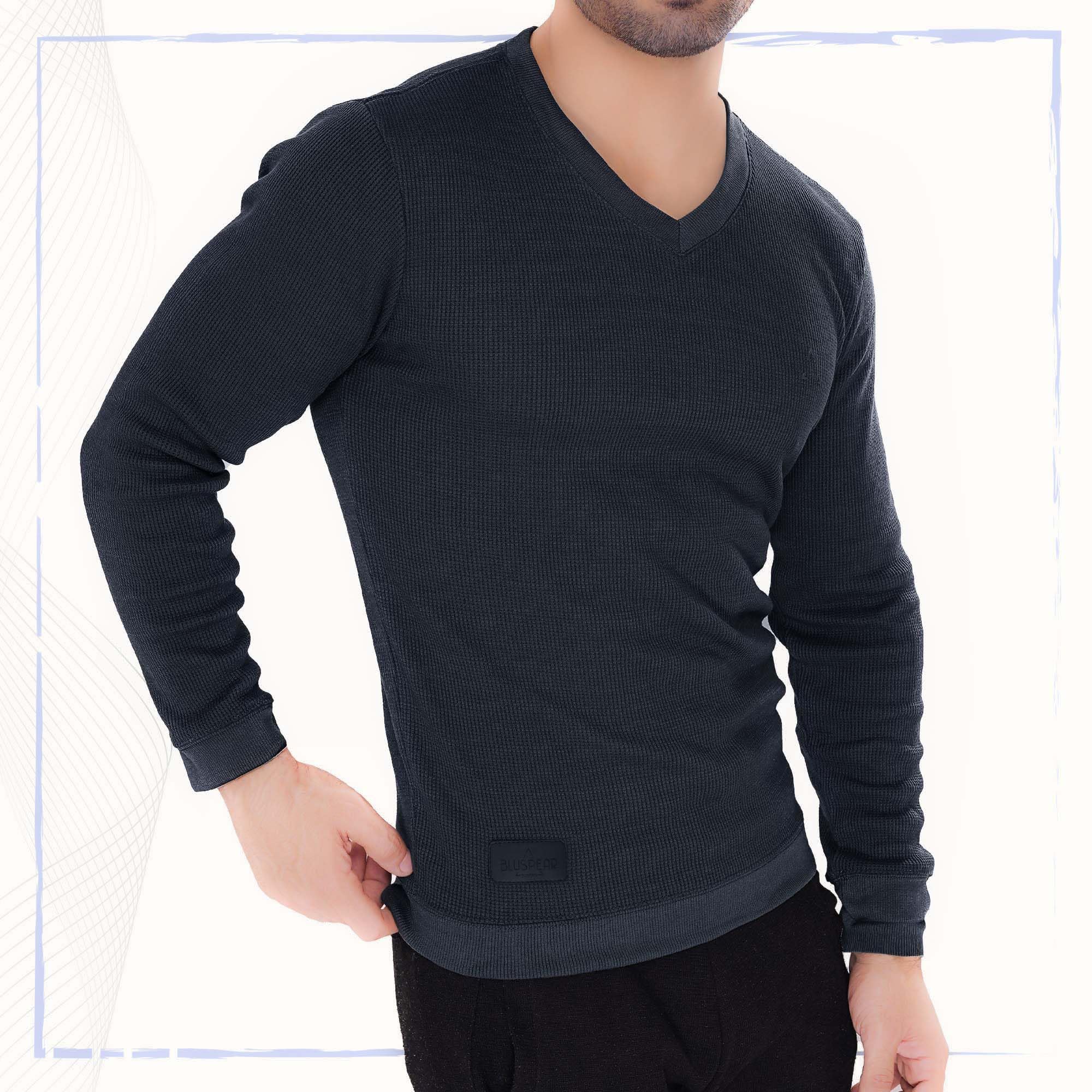 Men's Long Sleeve Waffle Thermal Shirt - Soft Knit Sweater & Comfortable Sweatshirt for Winter Warmth | Perfect for Outdoor Activities, Camping & Casual Wear