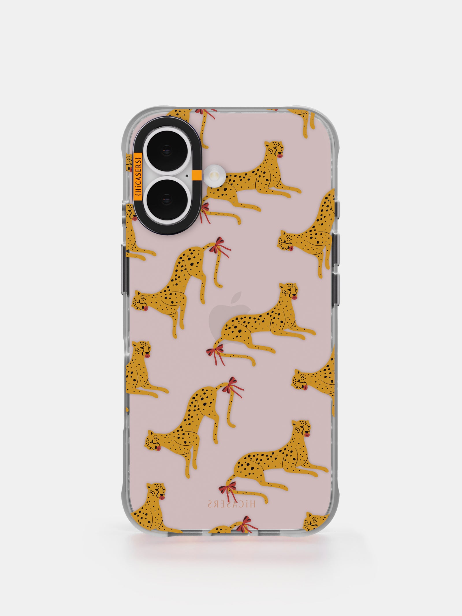 Cheetah Print iPhone Case with Glossy Lips Design - Iridescent Pink Phone Cover for Women, Girls | Trendy & Stylish Accessory for Everyday Use, Parties & Gifts