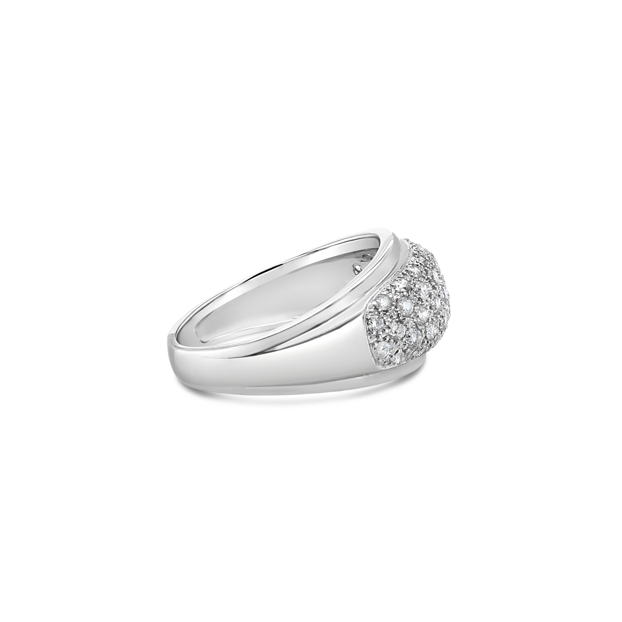 14K White Gold Pave Diamond Cluster Ring for Women - Elegant Wedding, Engagement & Anniversary Jewelry Gift