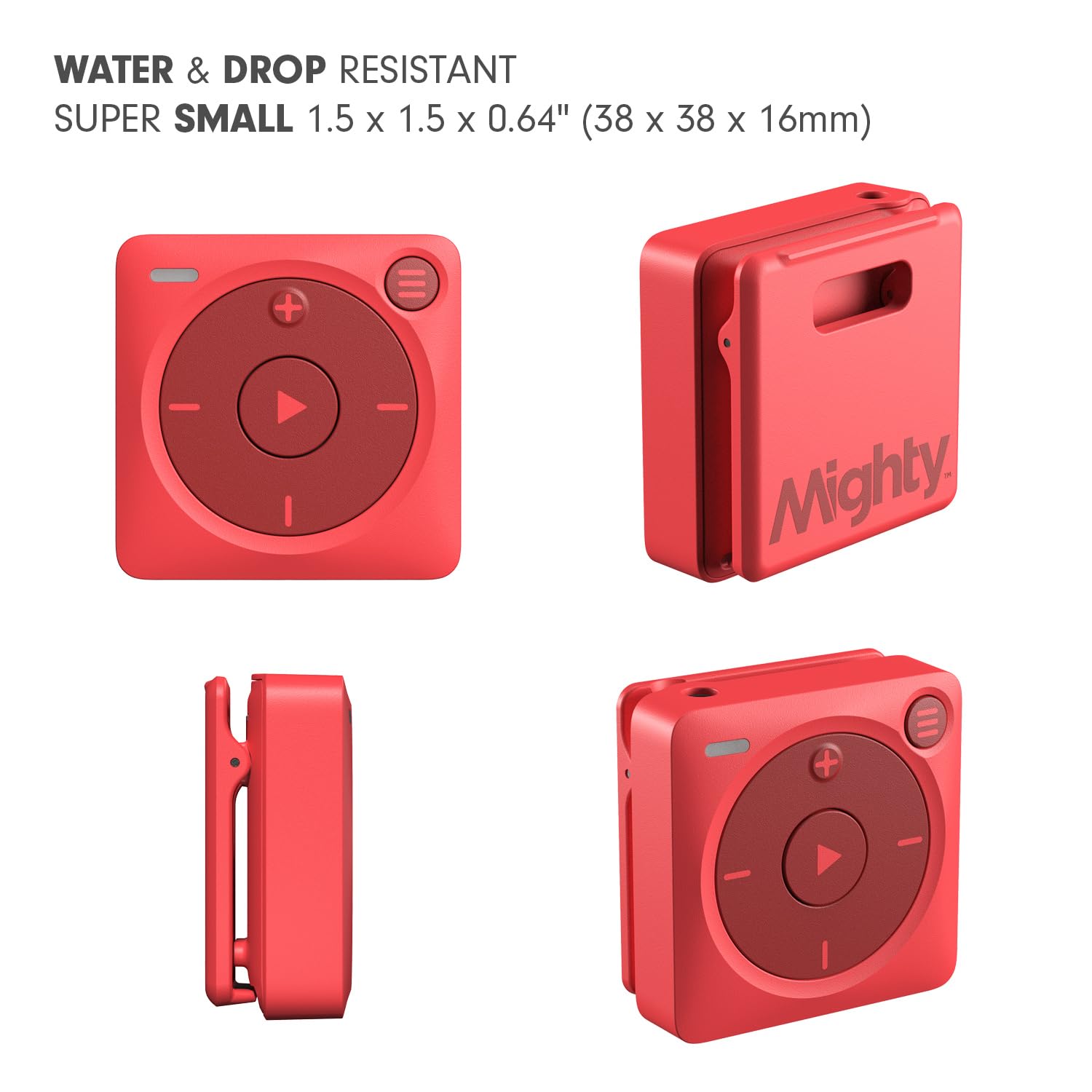 Portable Spotify & Amazon Music Player - Bluetooth & Wired Headphone Compatible MP3 Player with 1,000+ Song Storage - Screen-Free Music Device for Running, Gym Workouts, Travel & Outdoor Activities (Red)
