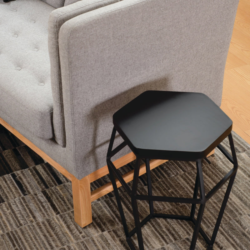 Black Ford Side Table & Stool - Multi-Functional Furniture for Living Room, Bedroom, or Outdoor Use