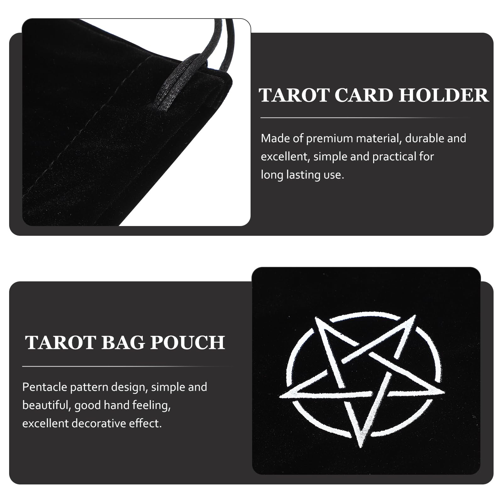 2-Piece Tarot Card Drawstring Pouch Set - Organize Tarot Cards, Jewelry, Dice & Small Items | Perfect for Tarot Readers, Wiccan Supplies, Crystal Storage & Travel Accessories