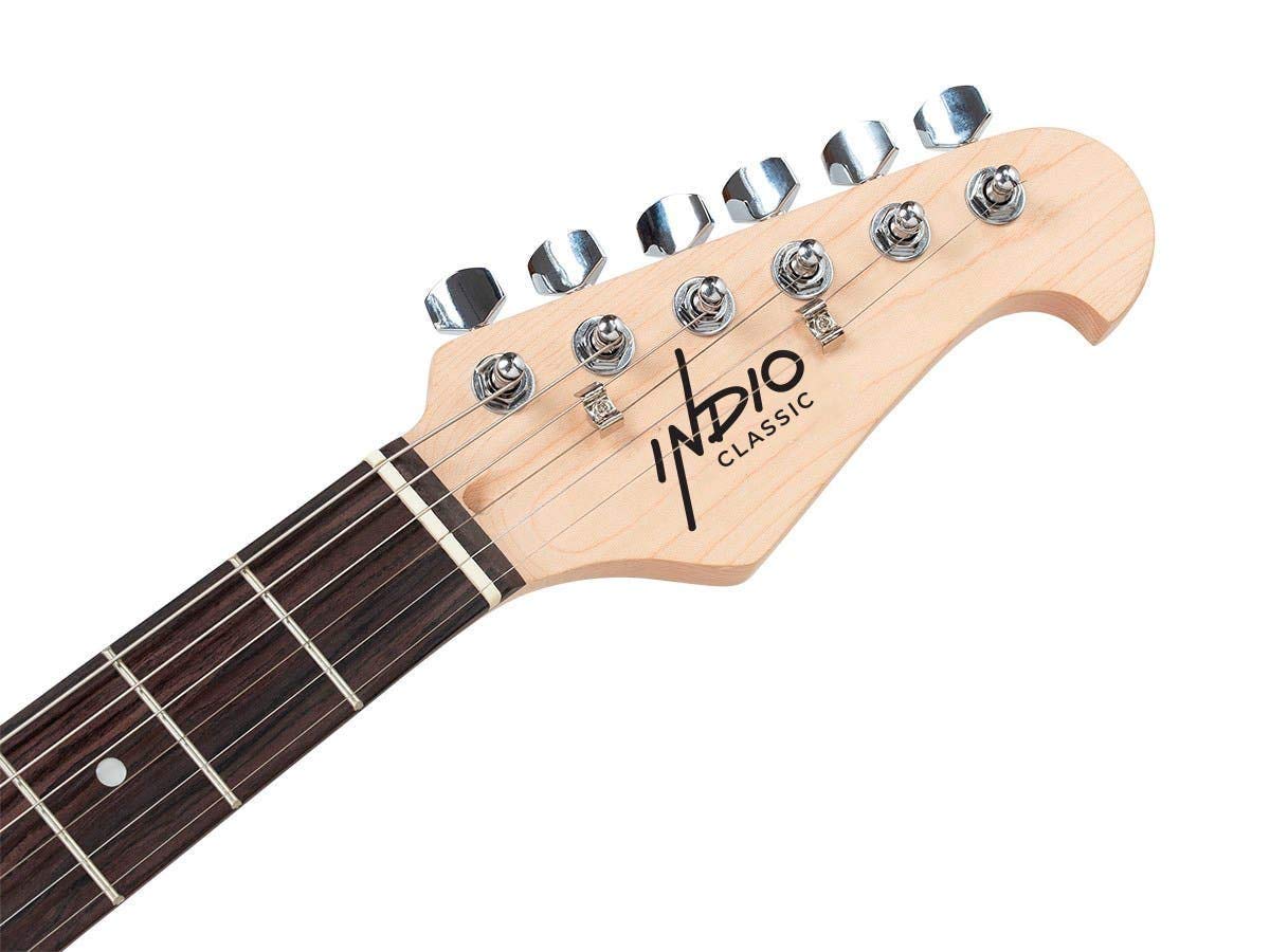 Monoprice Indo Series 6-String Electric Guitar with Basswood Body - Ambidextrous Design in Blue (610374) - Perfect for Beginners, Live Performances & Studio Recording