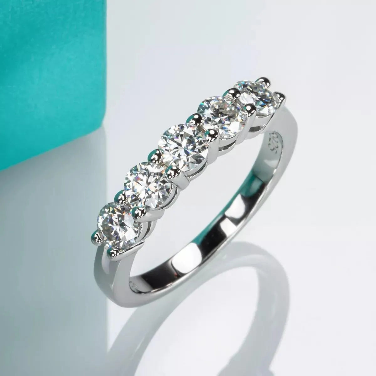 AnuJewel 4mm D Color Moissanite Wedding Band Ring - 925 Sterling Silver 18K Gold Plated Eternity Ring for Women | Engagement, Promise, Anniversary Jewelry Gift | Perfect for Bridal, Proposal & Special Occasions