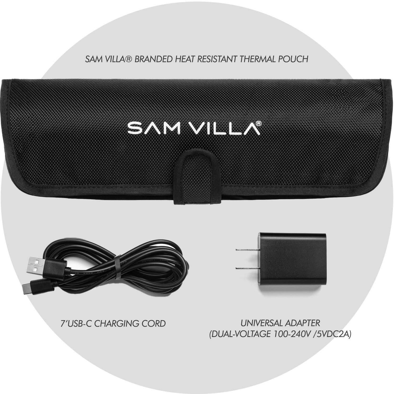 Sam Villa Pro Results Cordless Flat Iron - 45 Min Cordless Hair Straightener for Travel & On-the-Go Styling | Black | Perfect for Home, Salon & Vacation Use