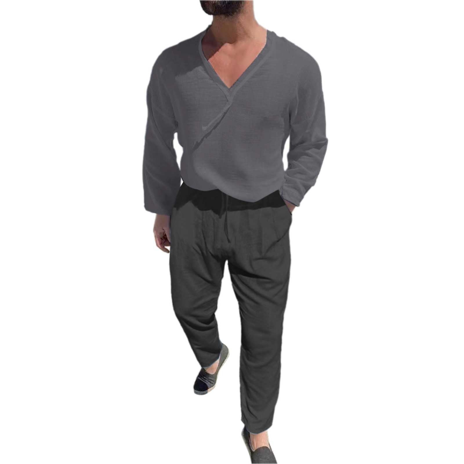Blandoom 2023 Men's Slim Fit Tracksuit Set - Crewneck Pullover & Joggers Sweatpants | Plus Size Activewear for Gym, Running & Casual Wear