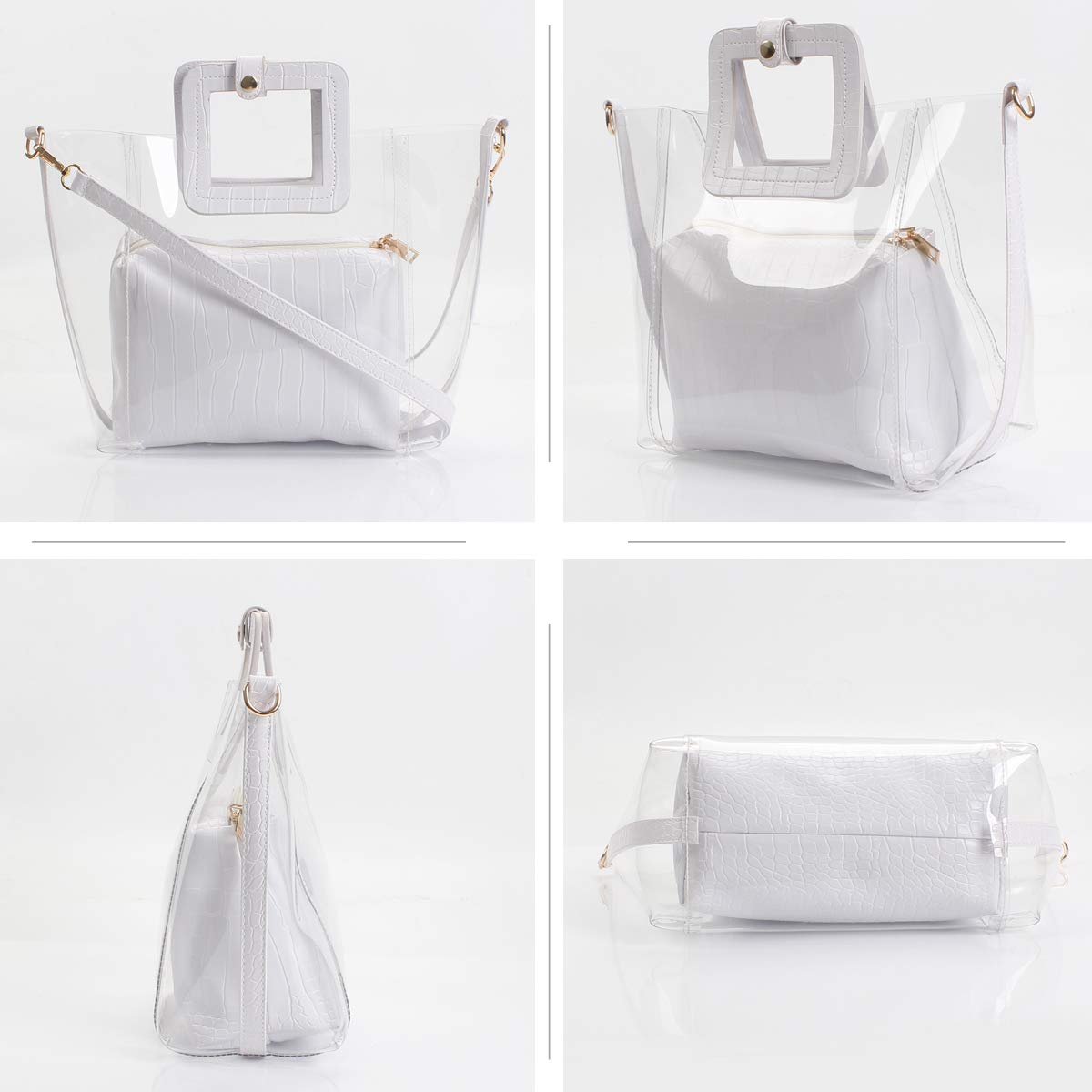 Poxas Classic PVC Jelly Handbag - Waterproof Clear Tote Purse with Adjustable Strap | Perfect for Beach, Pool, Travel & Summer Outfits