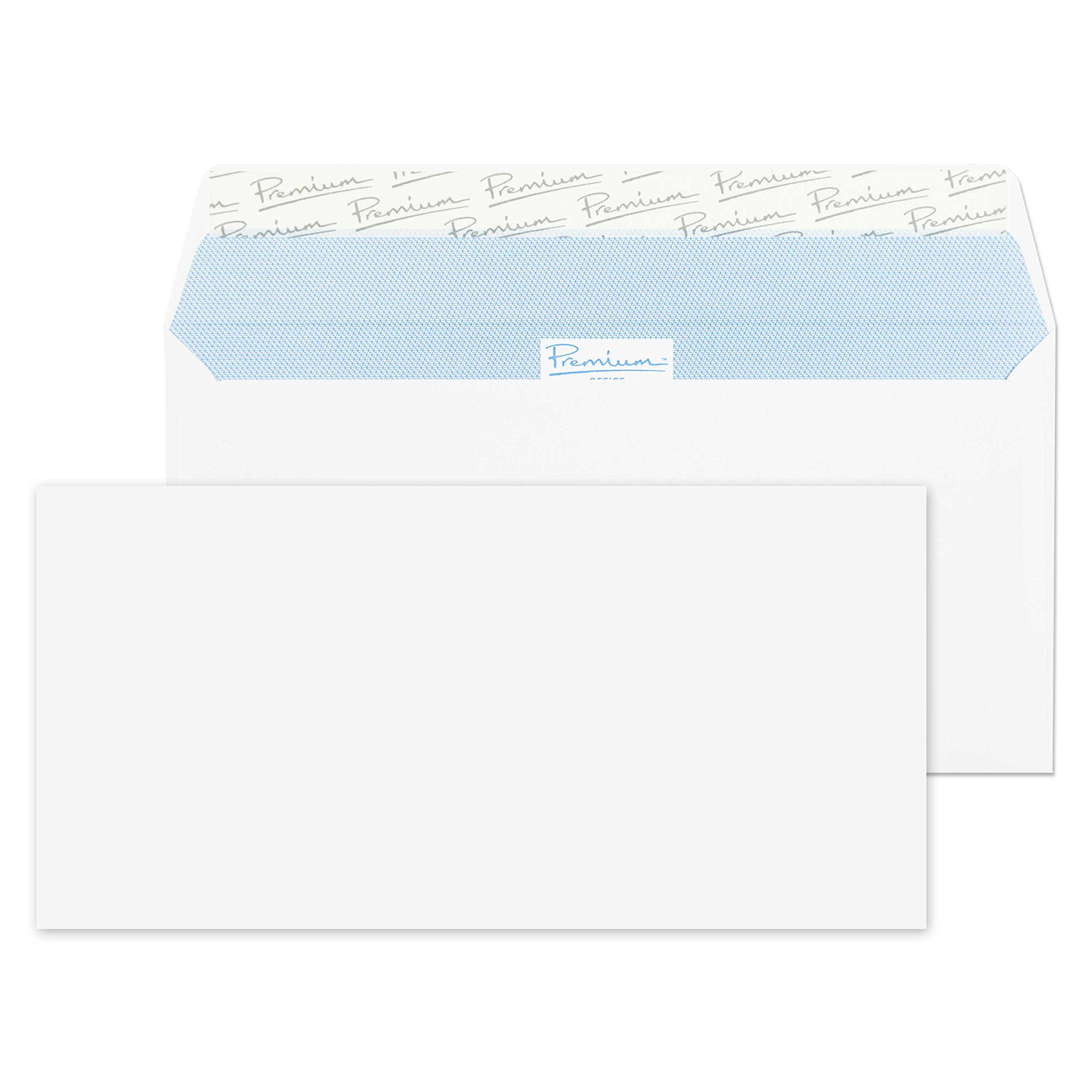 Premium 120 GSM Peel & Seal Wallet Envelopes - 110 x 220 mm (DL Size) - Ultra White Wove - Pack of 500 - Perfect for Office Mailings, Business Correspondence & Secure Document Mailing