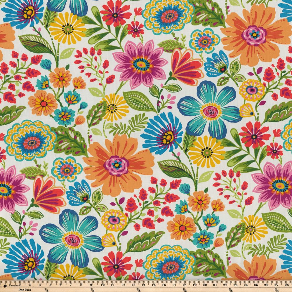 Pillow Perfect Bright Floral Indoor/Outdoor Chaise Lounge Cushion - Plush Fiber Fill, Weather & Fade Resistant, 72.5