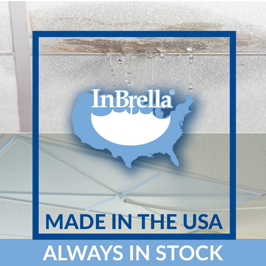 InBrella Reusable 2' x 4' White Ceiling Tile Leak Diverter Kit - Emergency Roof & Ceiling Leak Repair for Roofing, Plumbing & Refrigeration Pipes - Perfect for Acoustic & Drop Ceiling Tiles in Homes, Offices & Commercial Buildings