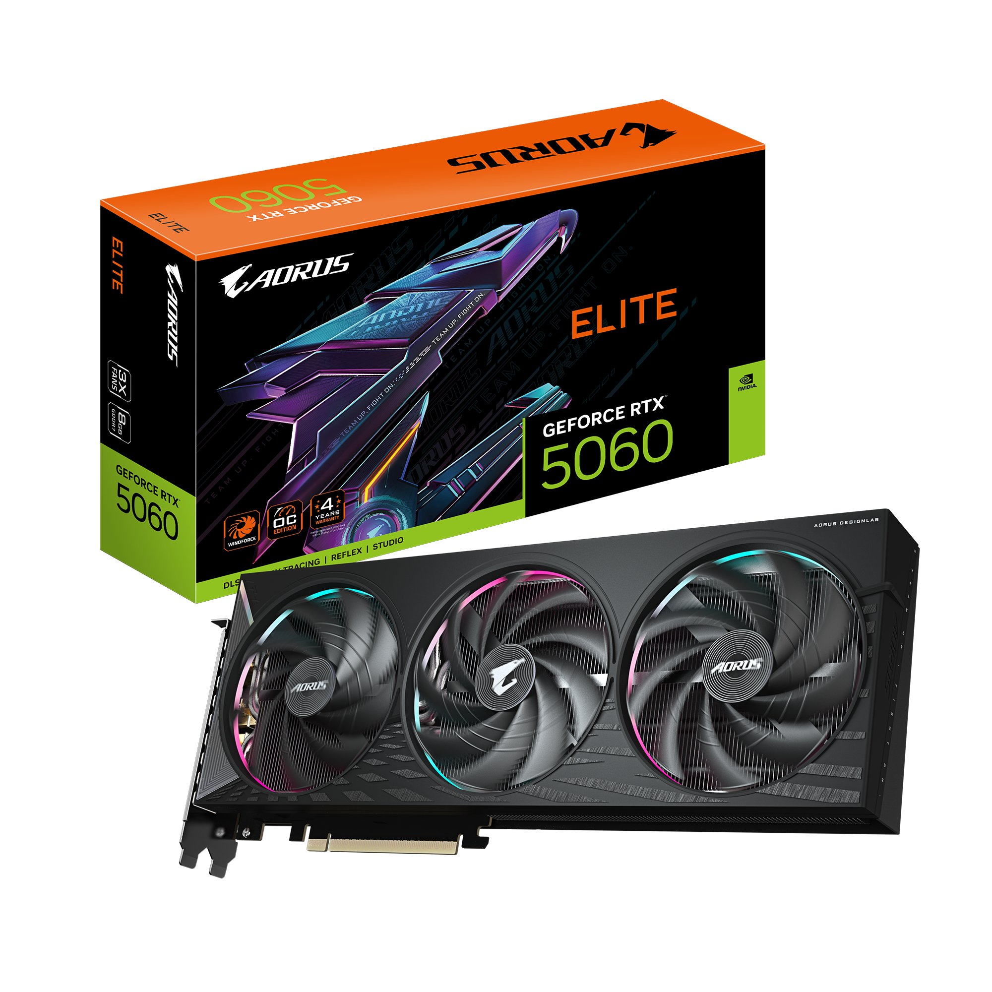 Gigabyte GeForce RTX 5060 Aorus Elite 8GB GDDR6 Graphics Card - High Performance Gaming GPU for 4K Gaming, VR & Content Creation | PC Desktop Computer Video Card