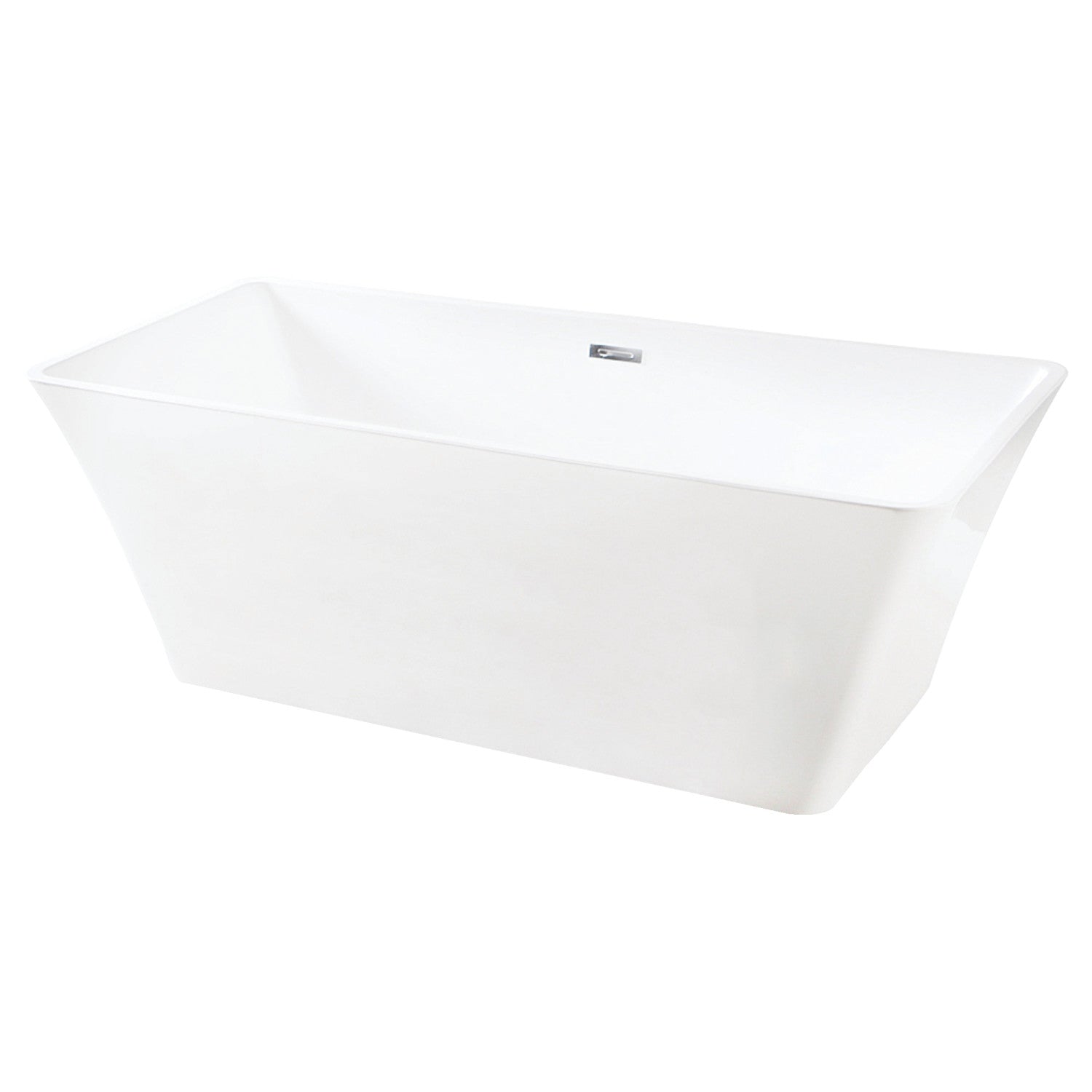 Aqua Eden 67-Inch Acrylic Freestanding Bathtub - Rectangular Double-Ended Soaking Tub with Drain, Glossy White Finish | Perfect for Master Bathroom, Spa Retreat & Luxury Home Relaxation