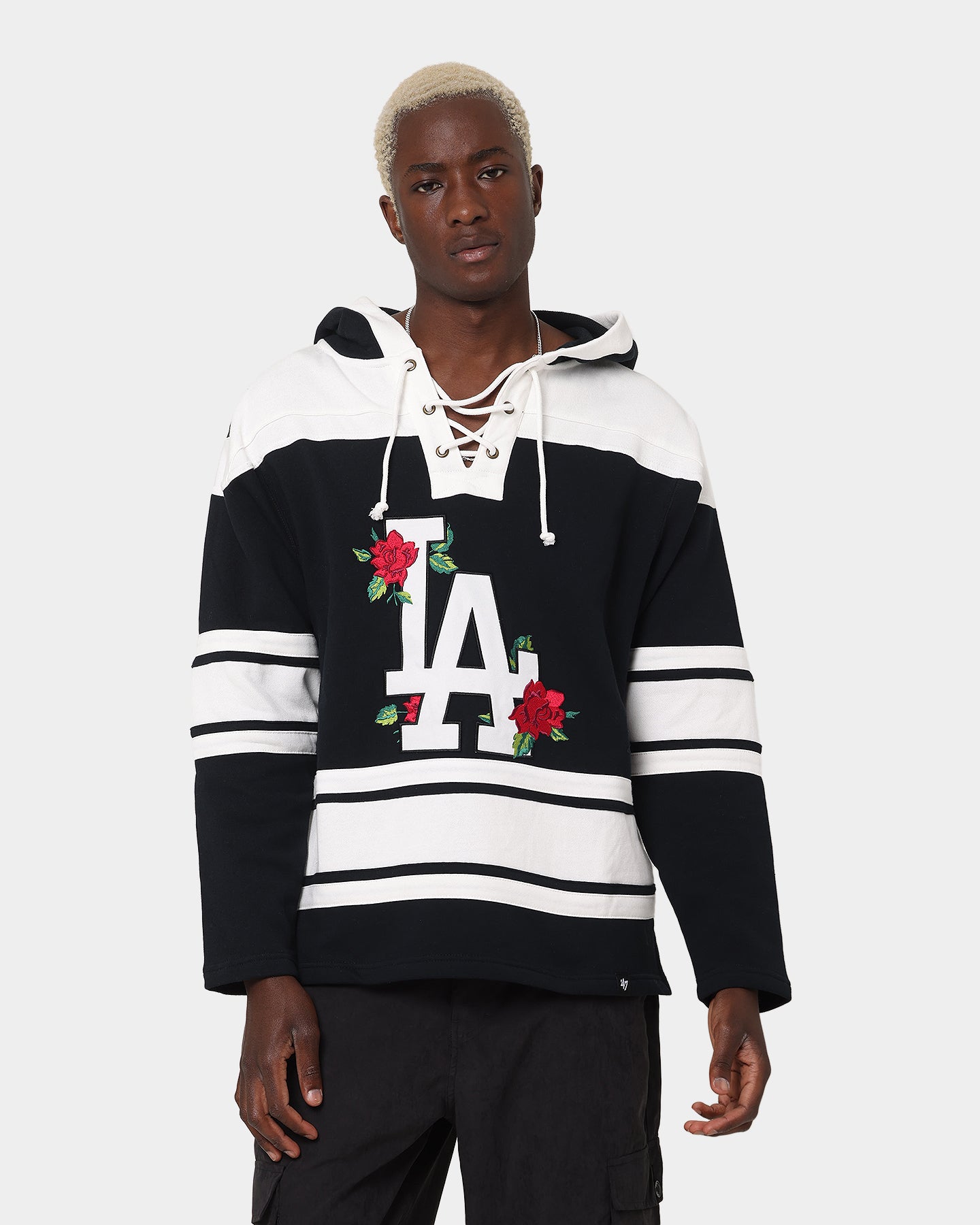 47 Brand Los Angeles Dodgers Superior Lacer Hoodie - Black MLB Baseball Fan Apparel for Men & Women - Perfect for Game Day, Casual Wear & Sports Outfits