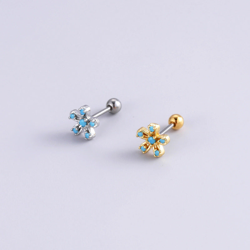 20G Cartilage Heart Stud Evil Eye Cross Helix Daith Earrings for Women | Hypoallergenic Stainless Steel Body Jewelry | Perfect for Piercing, Gifts & Everyday Wear - HSPJ889