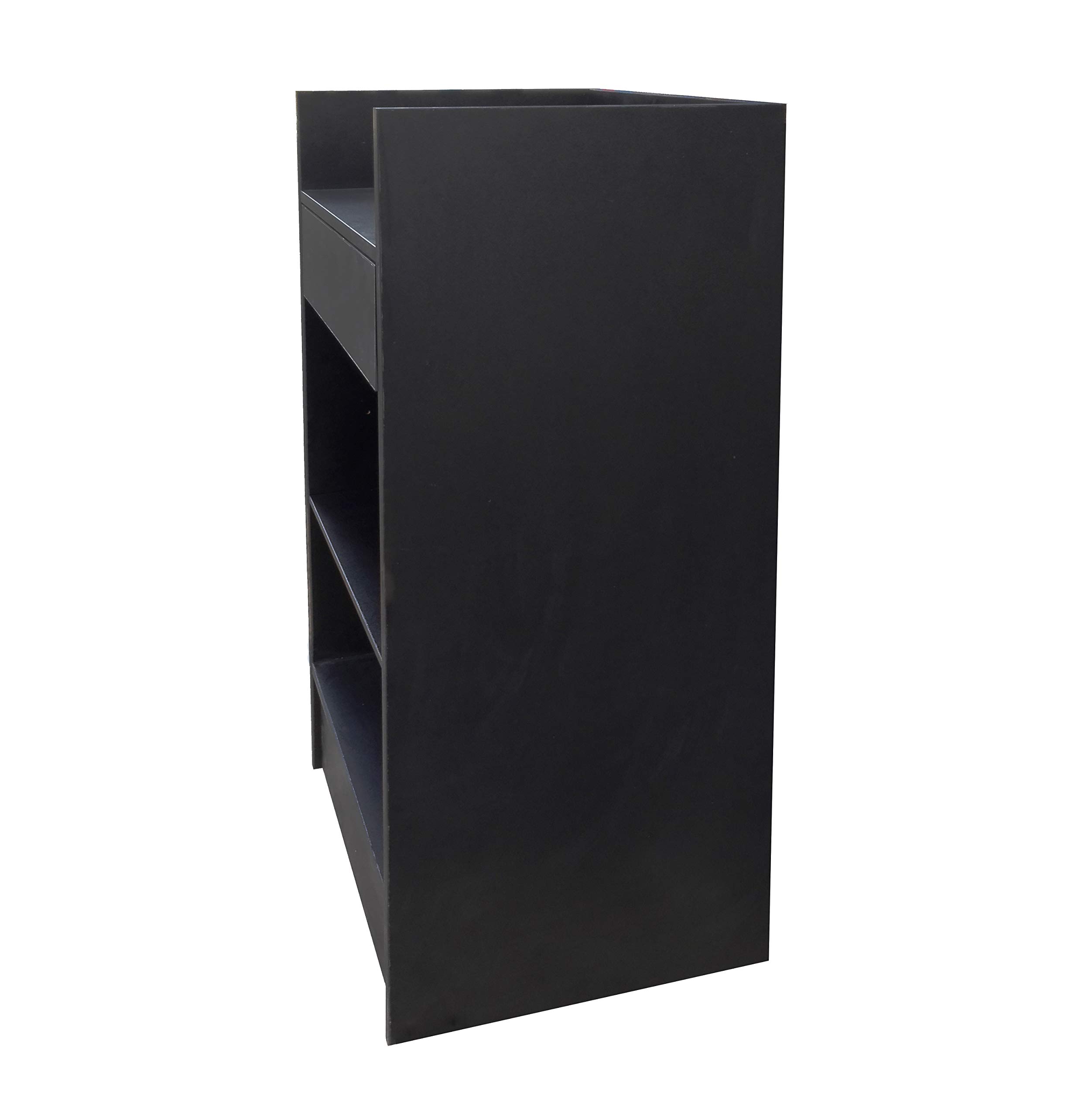 FixtureDisplays® Black Cash Wrap Counter with Adjustable Storage Shelf - Heavy Duty Retail Checkout Stand for Stores, Boutiques & Market Stalls (Model 119721) - Perfect for POS Systems, Cash Handling & Customer Transactions