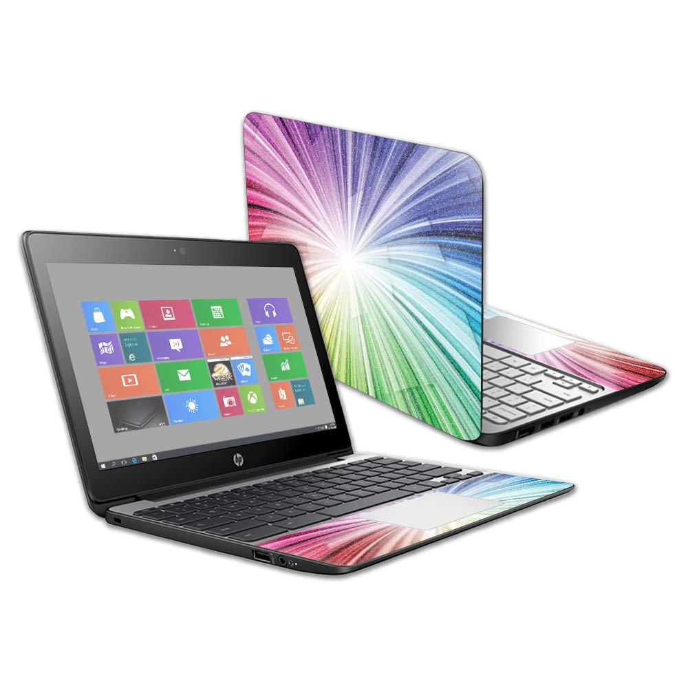 MightySkins Glossy Glitter Skin Cover for HP Chromebook 11 G5 11.6 Inch Laptop - Rainbow Explosion Design | Protective & Durable High-Gloss Finish | Easy to Apply, Remove & Change Styles | Made in USA | Perfect for School, Work & Travel Accessories