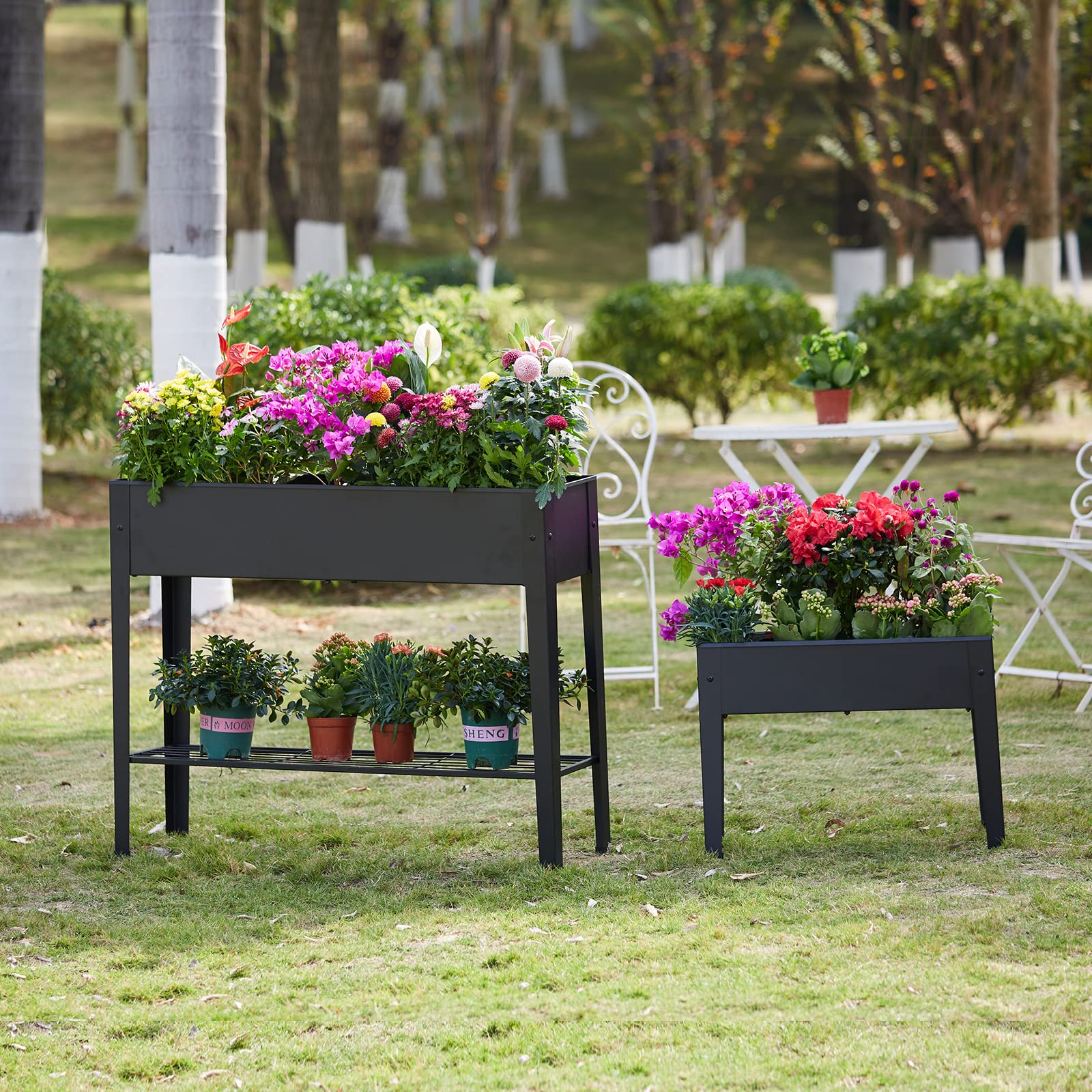Metal Raised Garden Bed - Large Elevated Planter Box for Vegetables, Flowers & Herbs | Outdoor Patio Gardening Solution