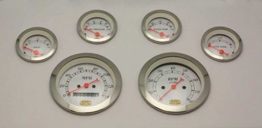 Hot Rod 6-Piece Mechanical Gauge Set with Speedometer - Perfect for Classic Car Restoration & Performance Upgrades