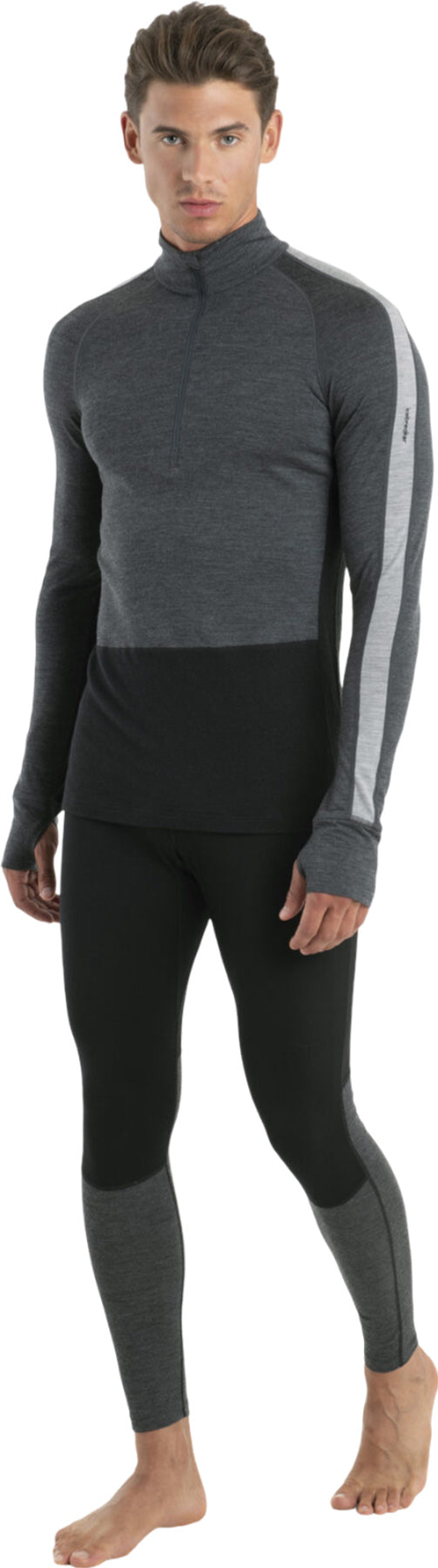 200 ZoneKnit Merino Wool Long Sleeve Half Zip Thermal Base Layer Top for Men - Warm Winter Outdoor Hiking & Skiing Performance Shirt